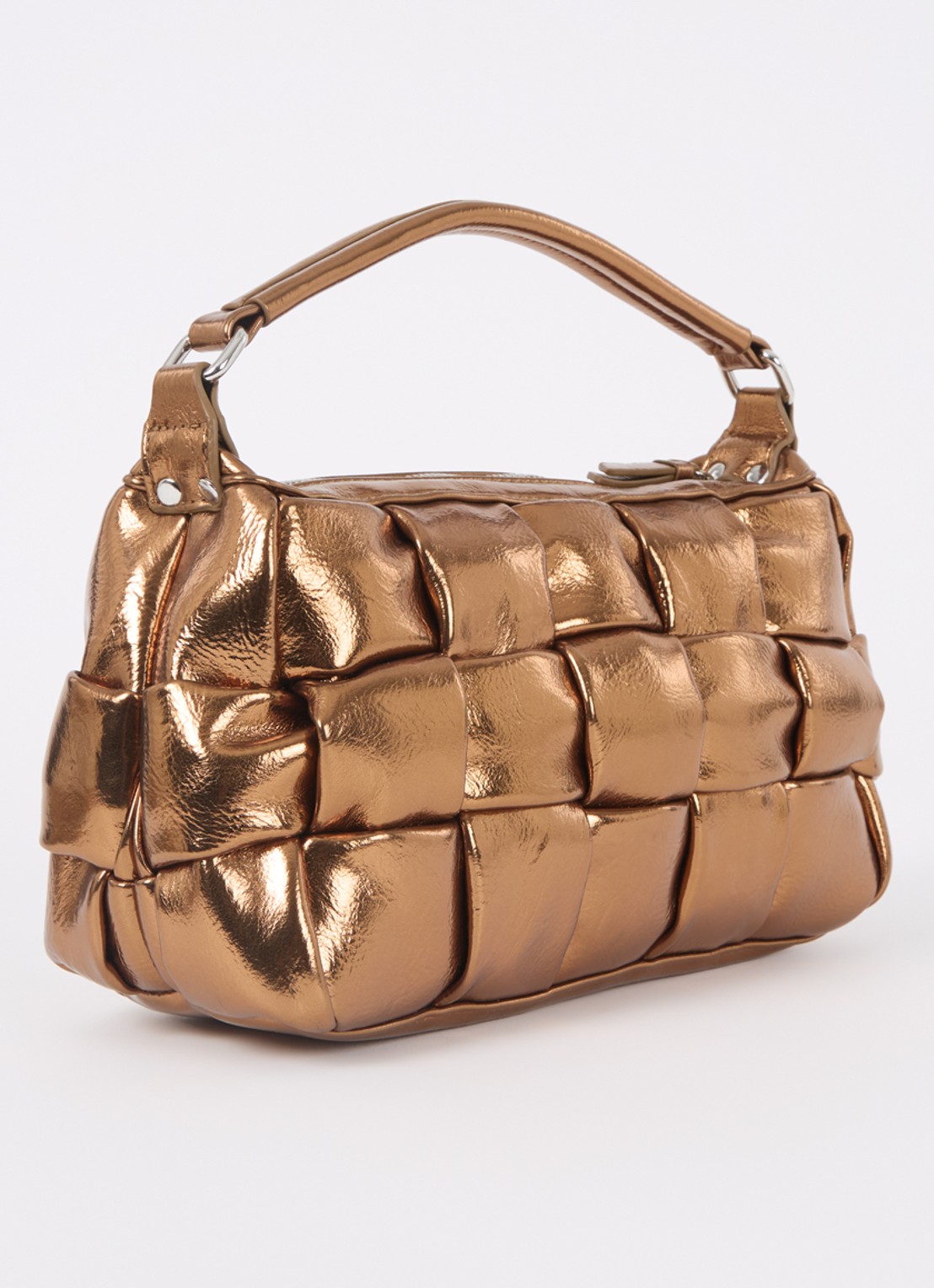 Núnoo Lily handtas met metallic finish - achterkant brons
