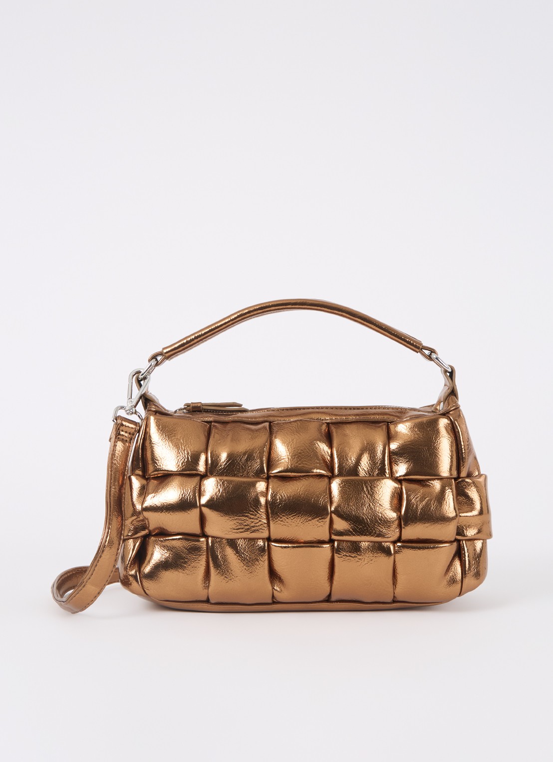 Núnoo Lily handtas met metallic finish - voorkant 4 brons