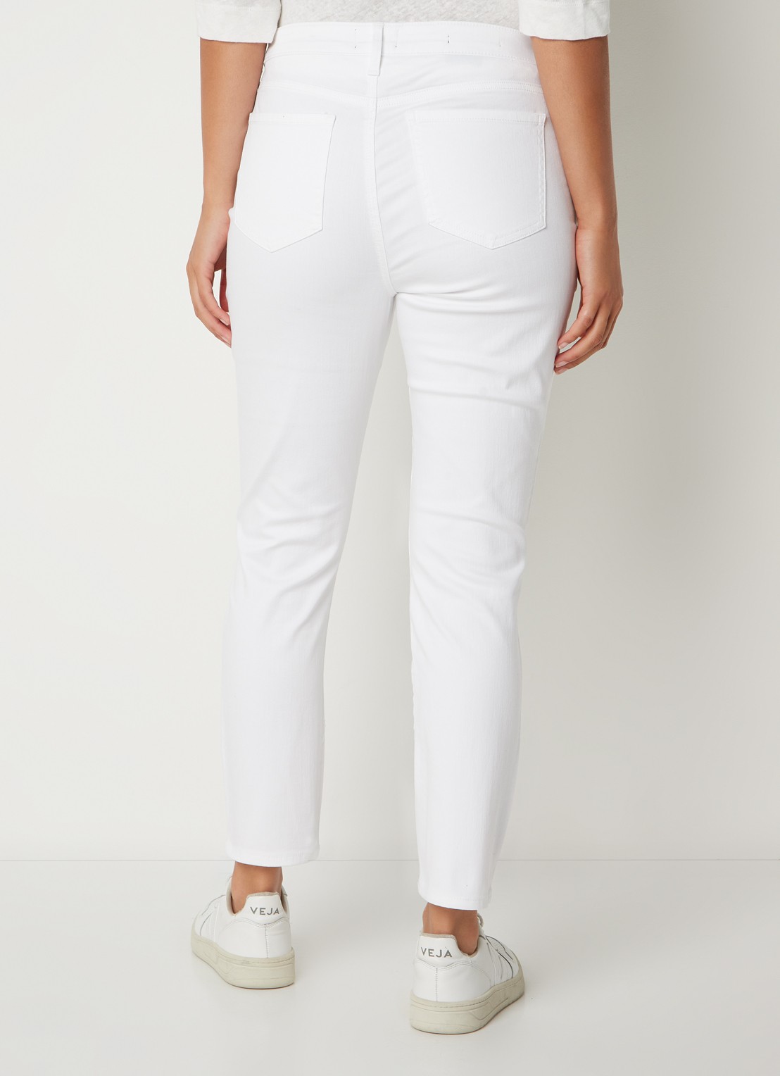 NYDJ Alina high waist cropped skinny jeans in lyocellblend - achterkant wit