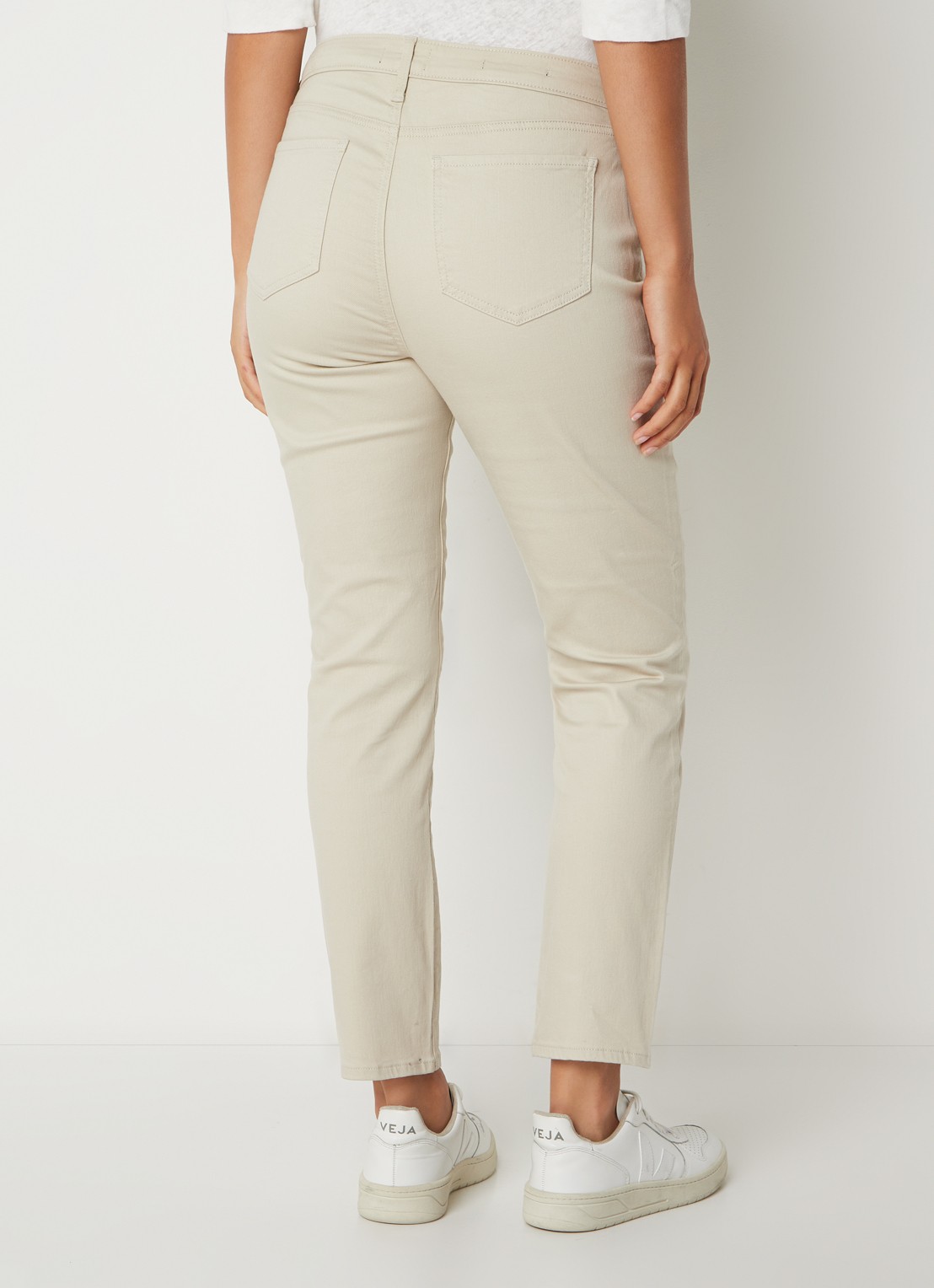 NYDJ Alina high waist cropped skinny jeans in lyocellblend  - achterkant 5 beige