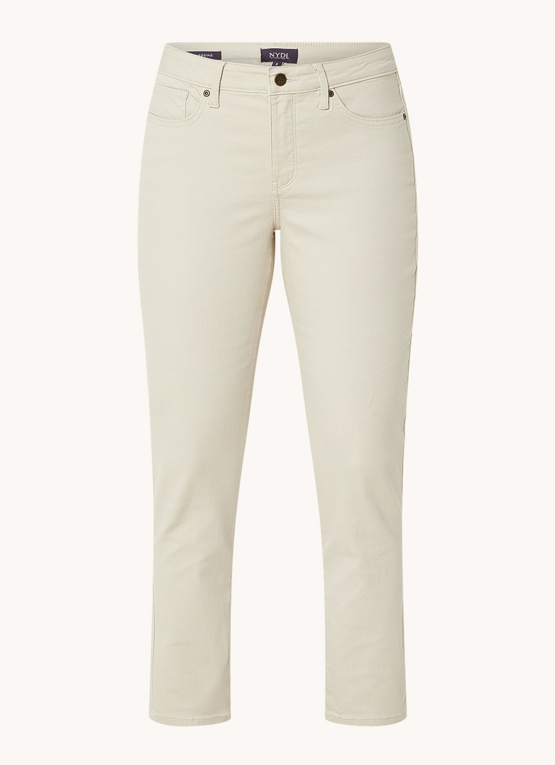 NYDJ Alina high waist cropped skinny jeans in lyocellblend  - voorkant beige