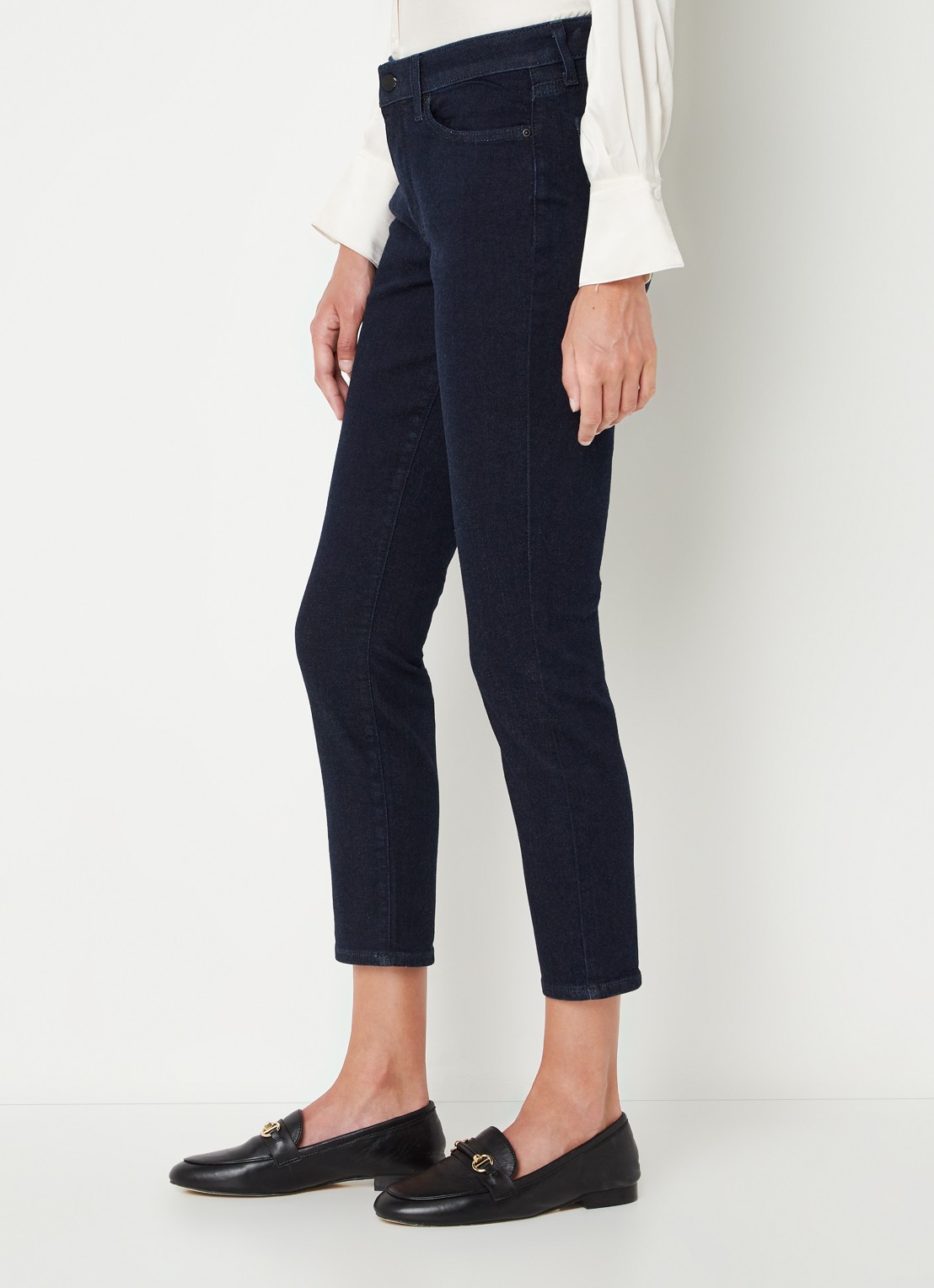 NYDJ Alina mid waist skinny cropped jeans met donkere wassing  - detail 5 indigo