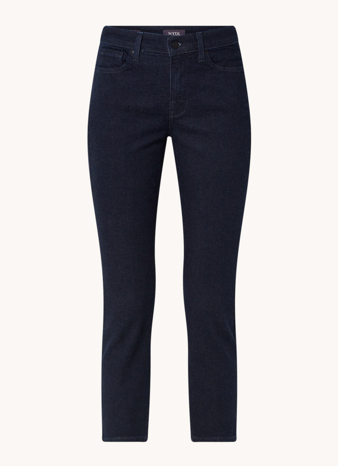 NYDJ Alina mid waist skinny cropped jeans met donkere wassing  - voorkant 2 indigo