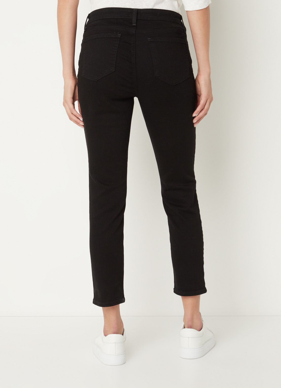 NYDJ Alina mid waist skinny fit cropped jeans met stretch - achterkant zwart