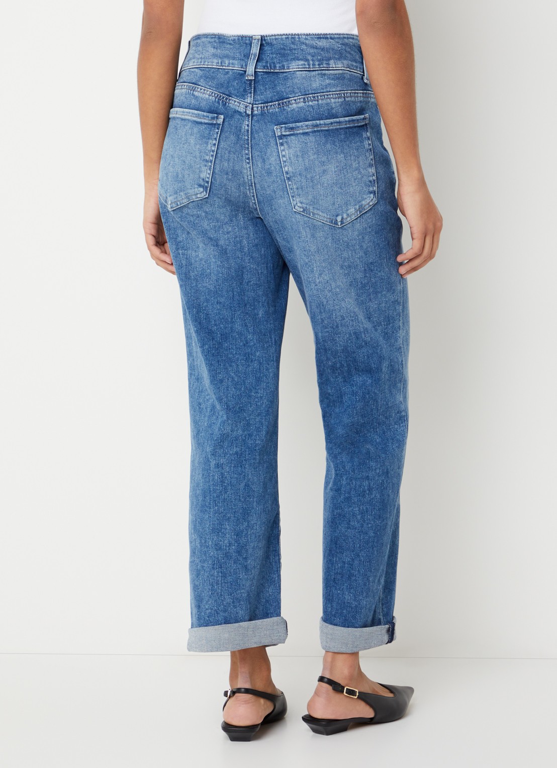 NYDJ Bailey mid waist slim fit jeans met steekzakken - achterkant 3 indigo