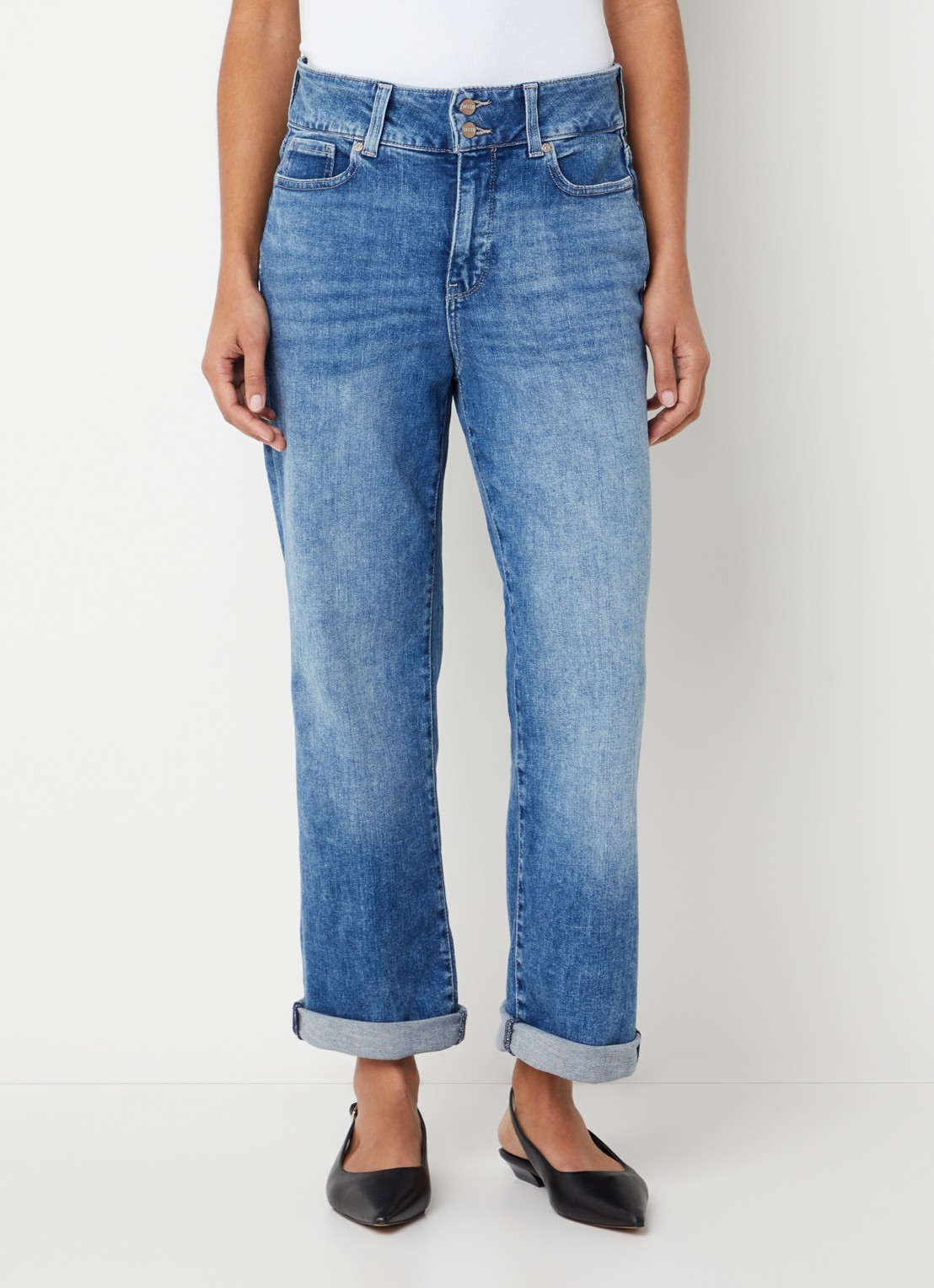 NYDJ Bailey mid waist slim fit jeans met steekzakken - detail 4 indigo