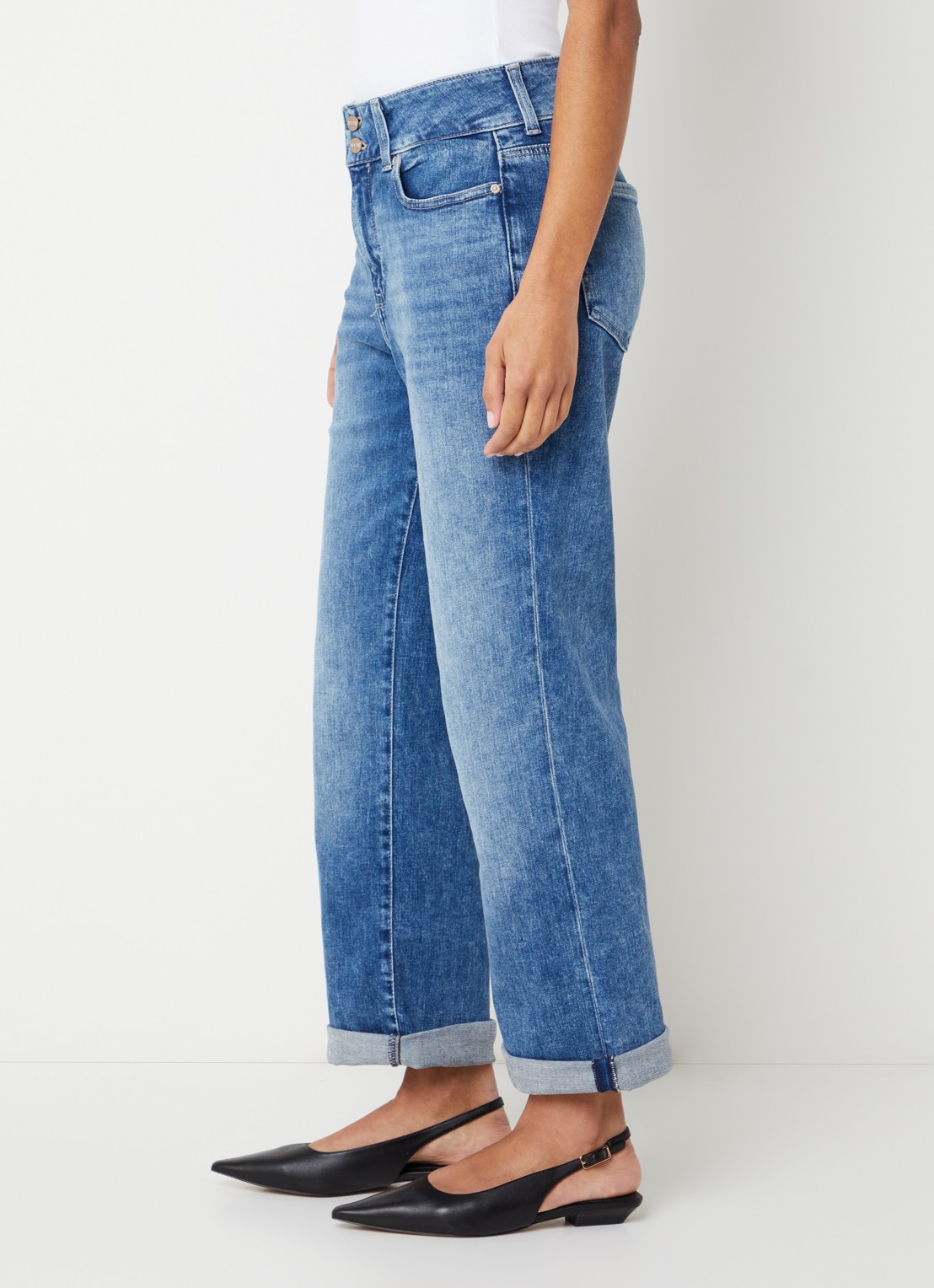 NYDJ Bailey mid waist slim fit jeans met steekzakken - detail 5 indigo