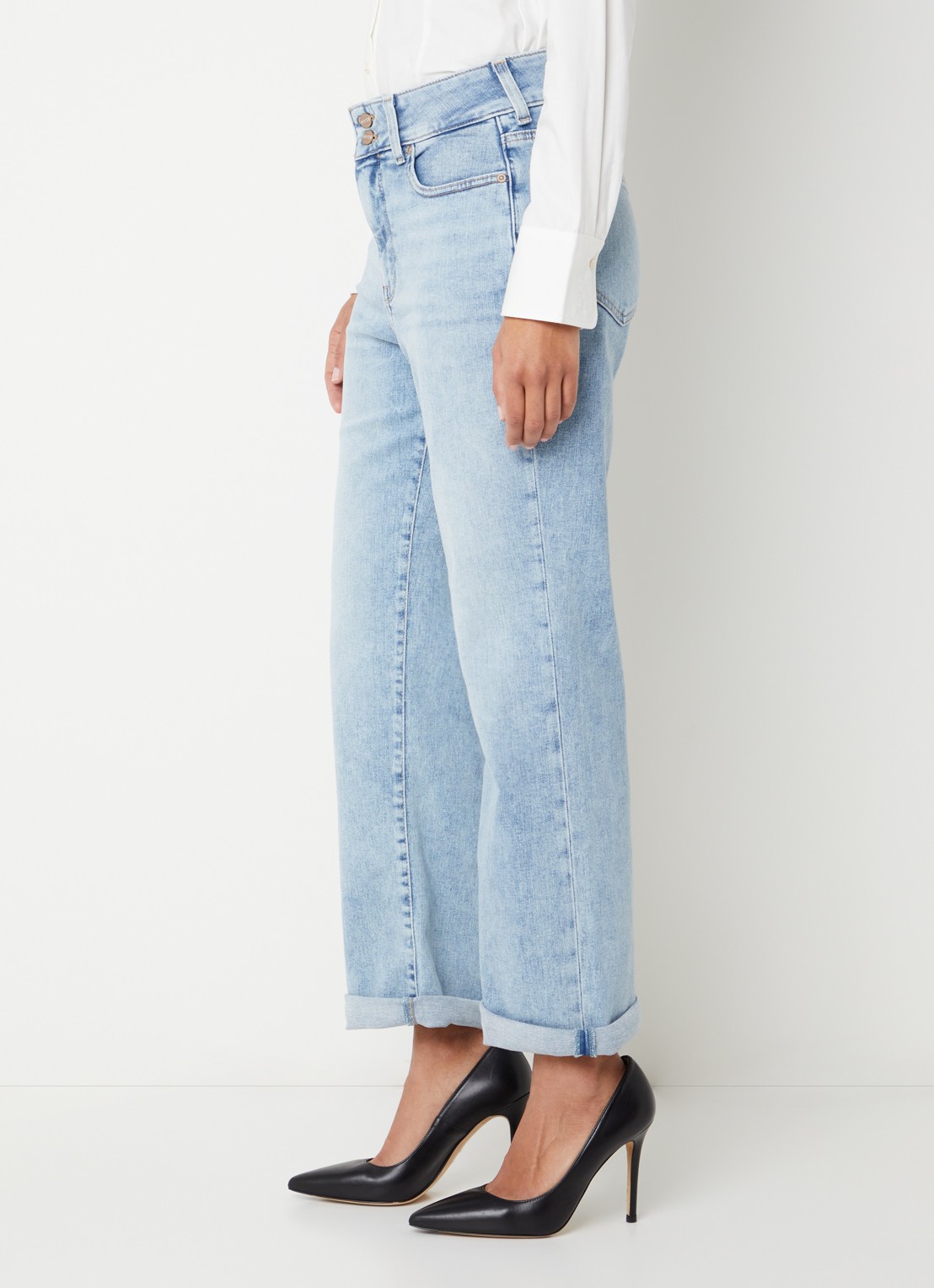 NYDJ Bailey mid waist slim fit jeans met steekzakken - detail 5 camel