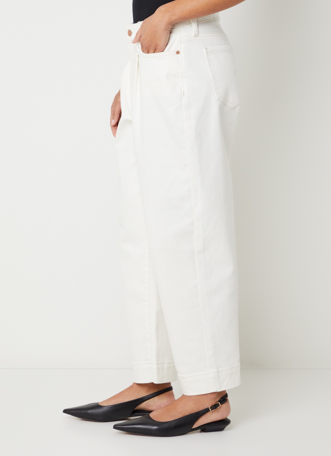 NYDJ Balloon mid waist balloon fit jeans met gekleurde wassing - detail 2 wit