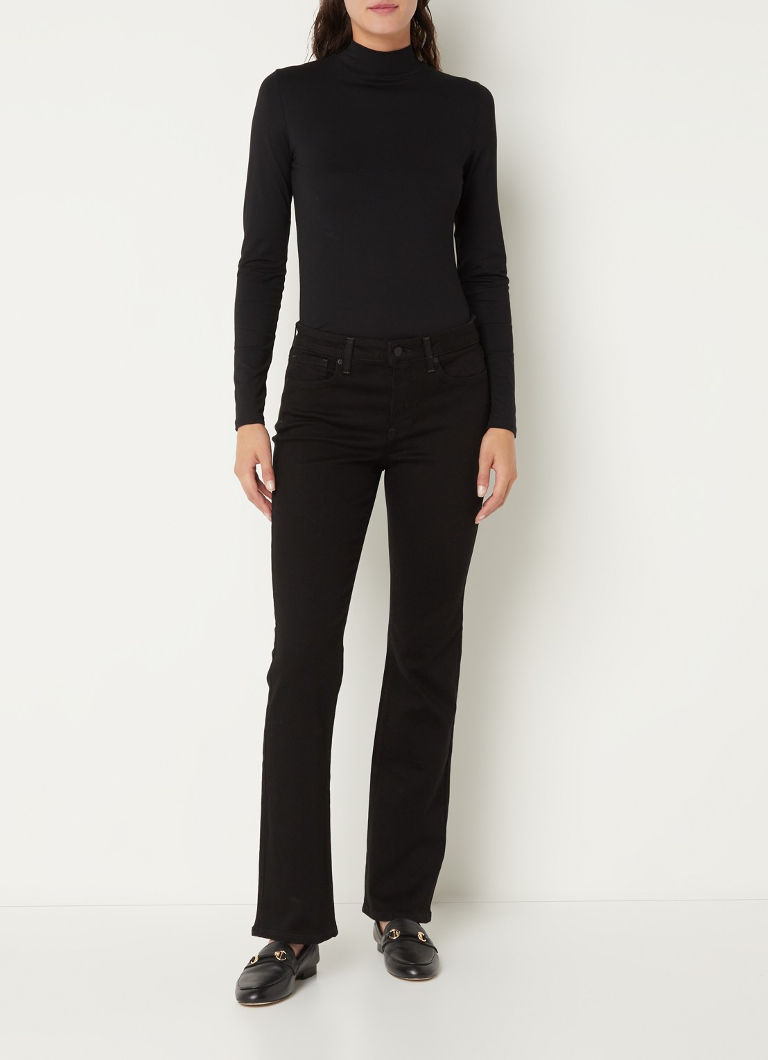 NYDJ Barbara high waist bootcut jeans met stretch - voorkant 2 zwart