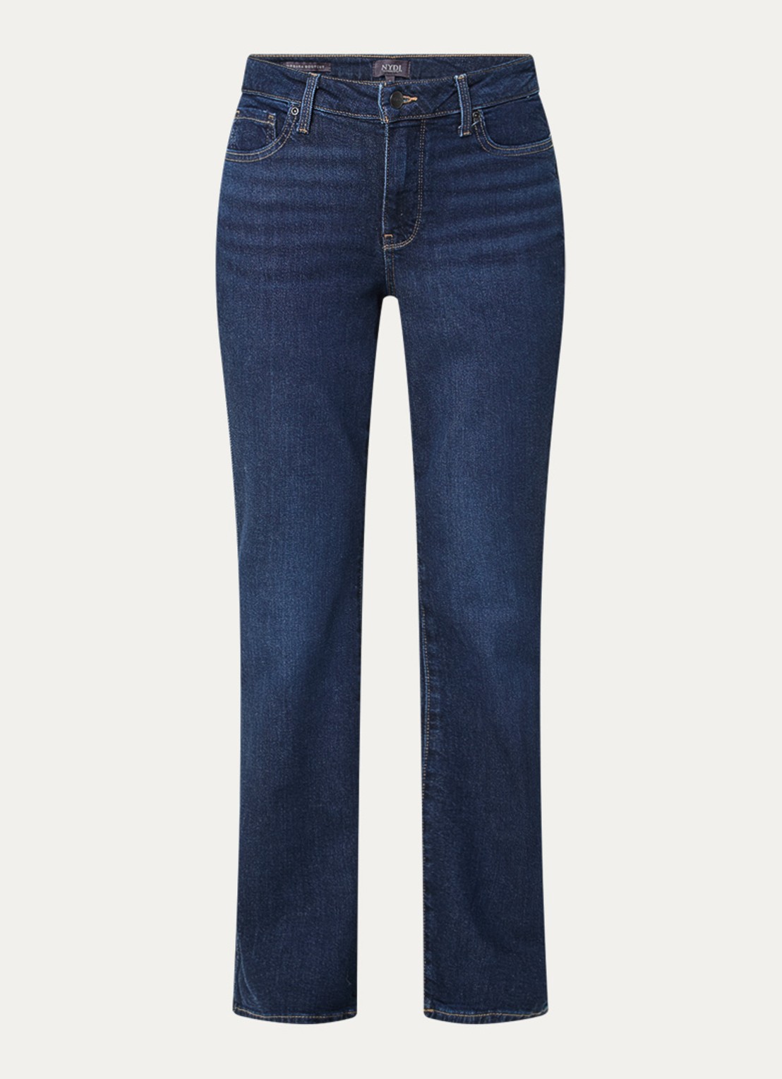 NYDJ Barbara mid waist bootcut jeans met donkere wassing - voorkant 4 indigo