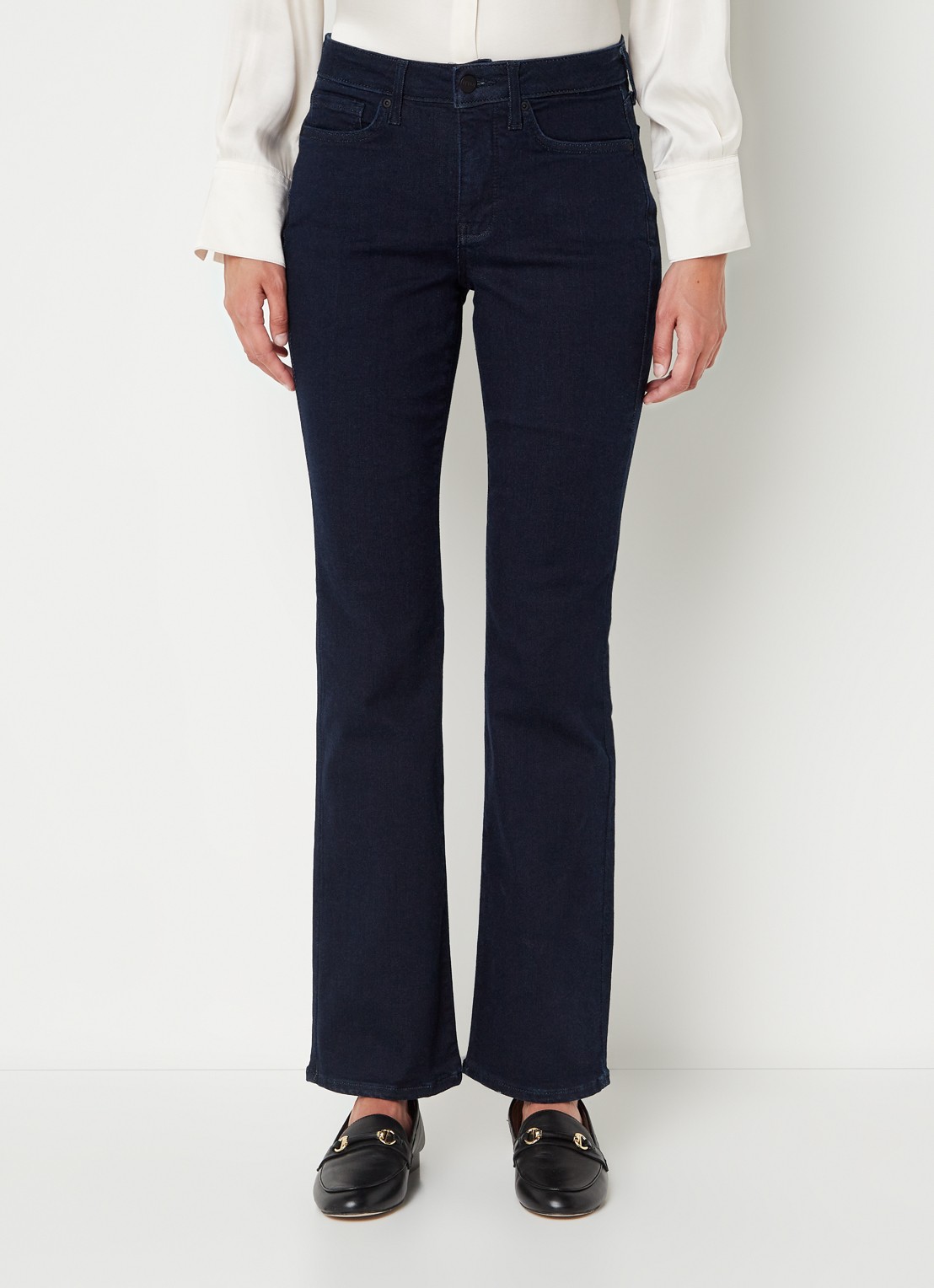 NYDJ Barbara mid waist bootcut jeans met donkere wassing - detail 4 indigo