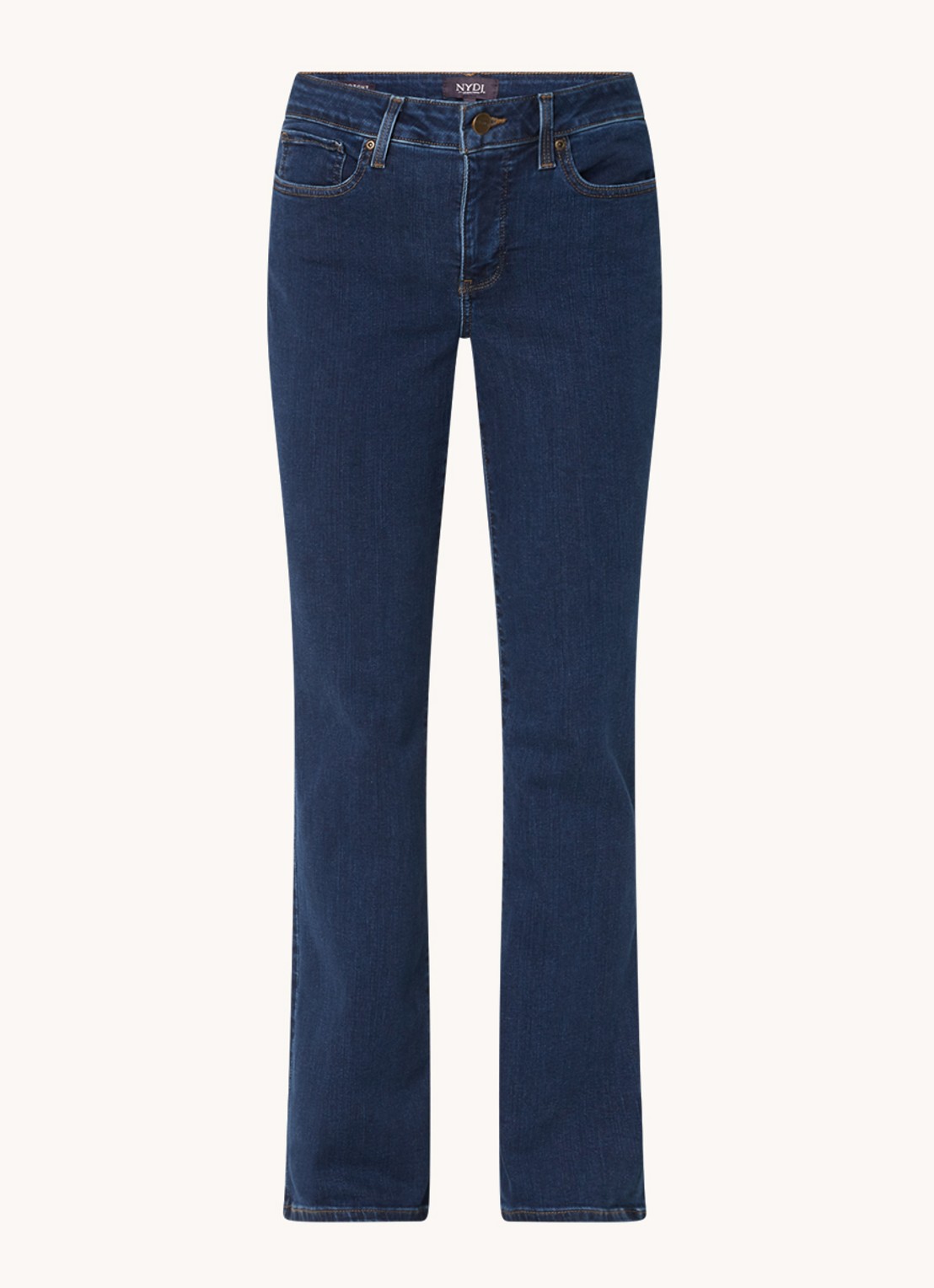 NYDJ Barbara mid waist bootcut jeans met stretch - voorkant indigo