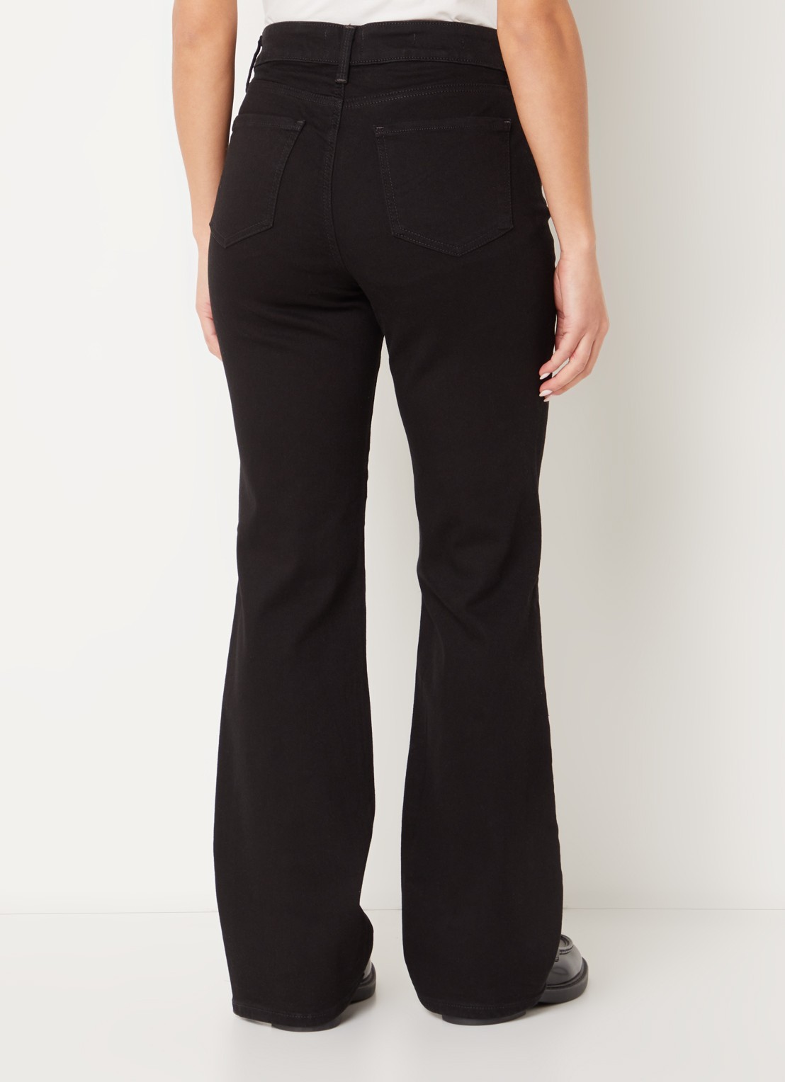 NYDJ Blake high waist flared jeans met gekleurde wassing - achterkant 3 zwart