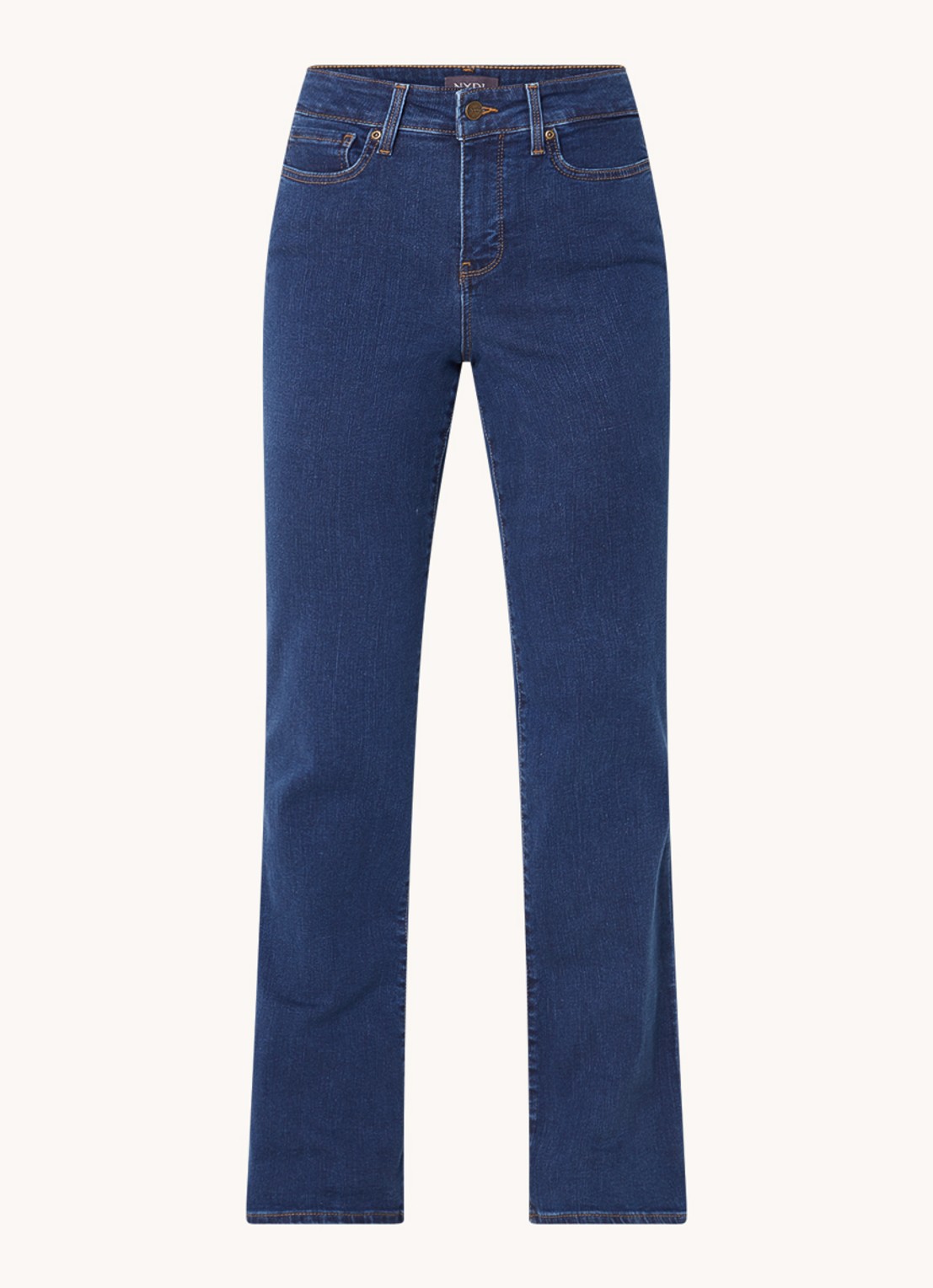 NYDJ Blake high waist flared jeans met stretch - voorkant donkerblauw