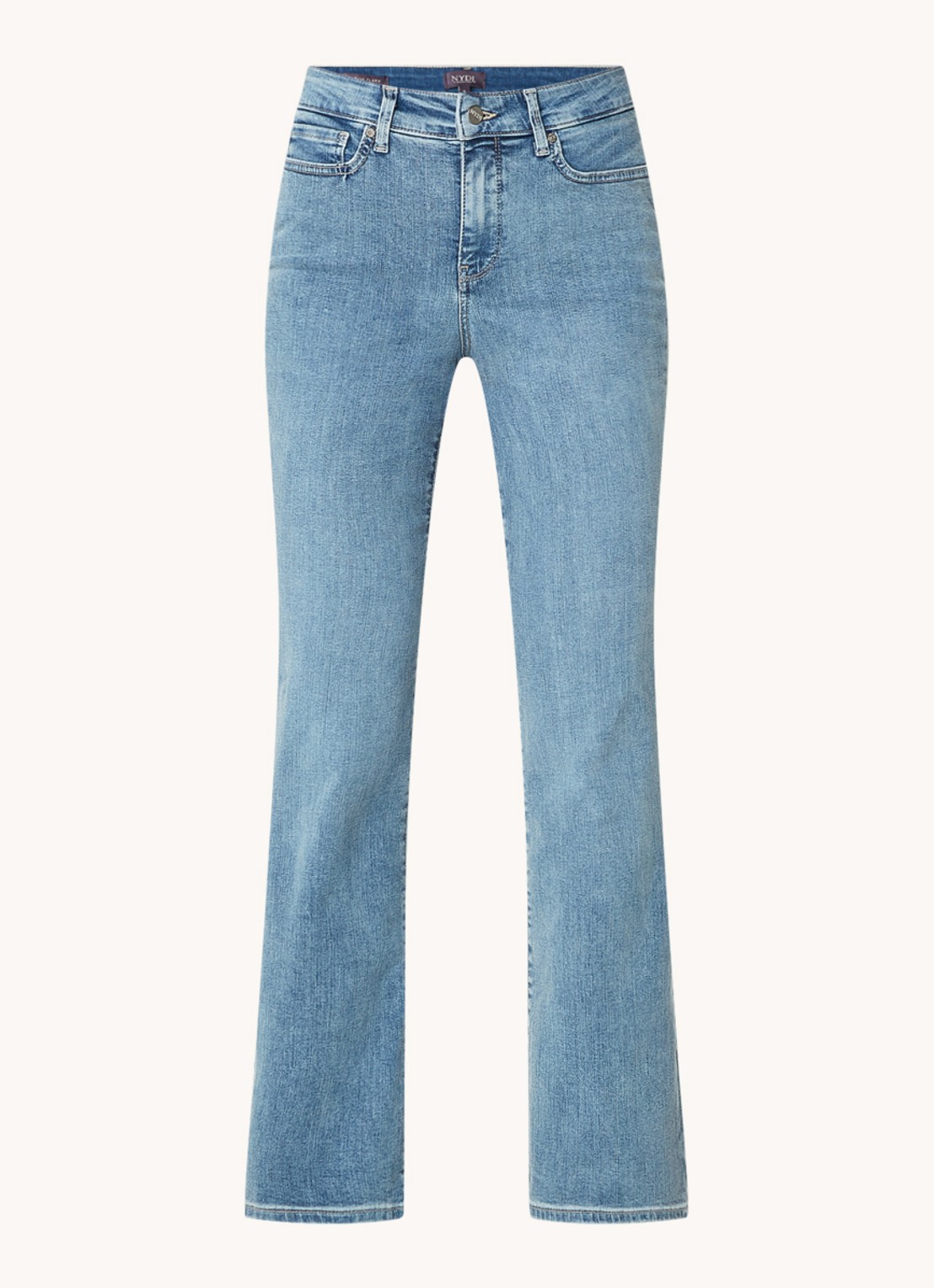 NYDJ Blake high waist flared jeans met stretch - voorkant lichtblauw