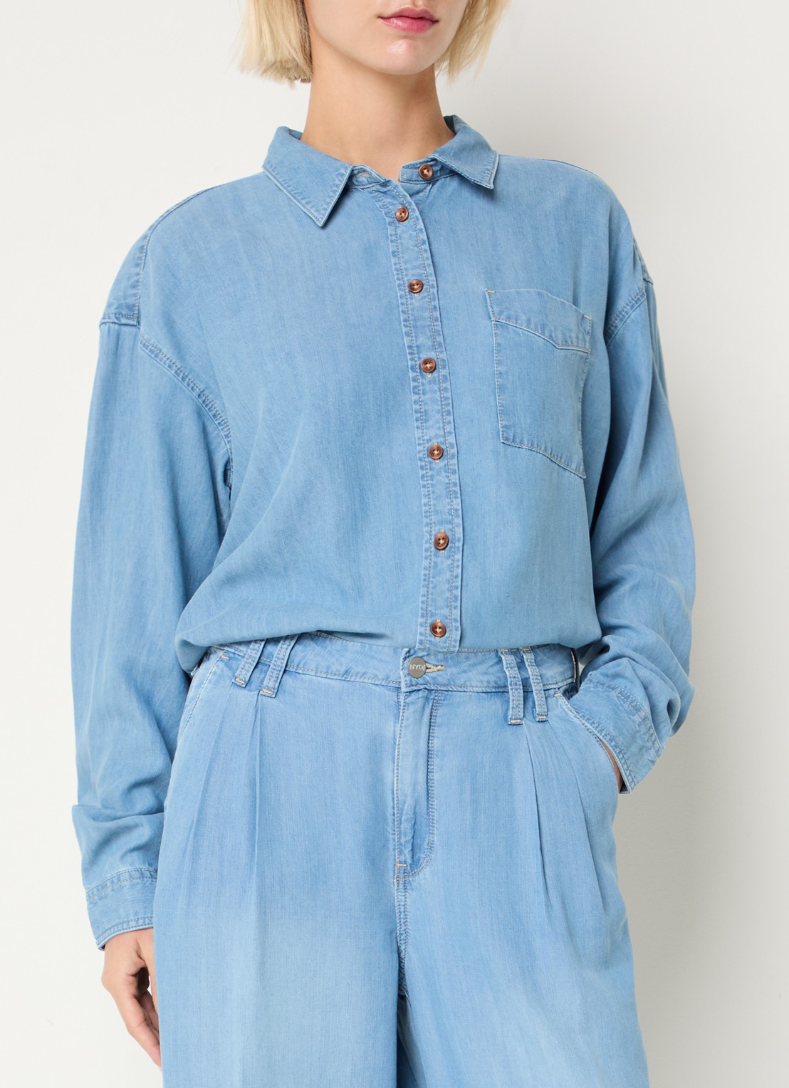 NYDJ Blouse  met borstzak  - detail 4 indigo