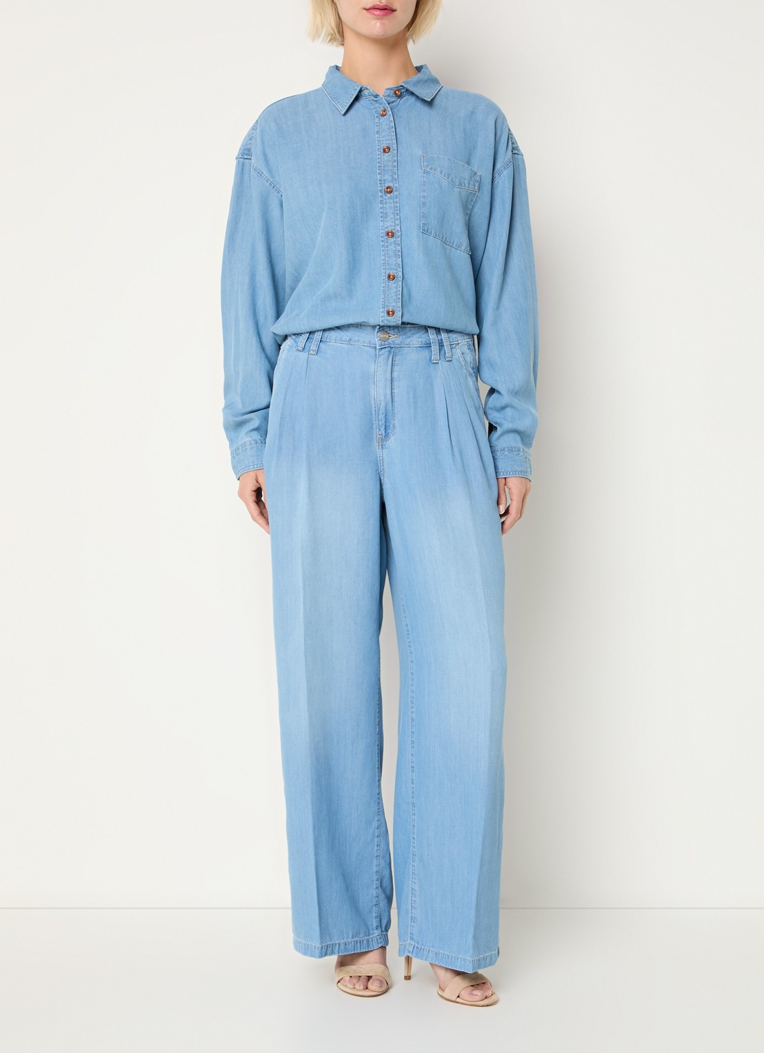 NYDJ Blouse  met borstzak  - voorkant 2 indigo