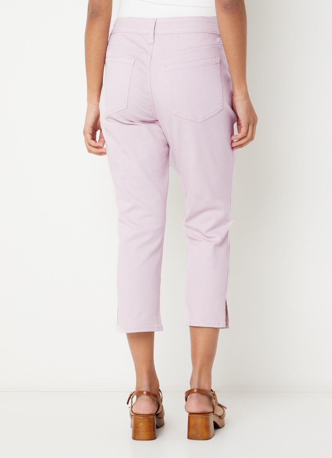 NYDJ Chloe mid waist skinny fit capri broek met gekleurde wassing - achterkant antraciet