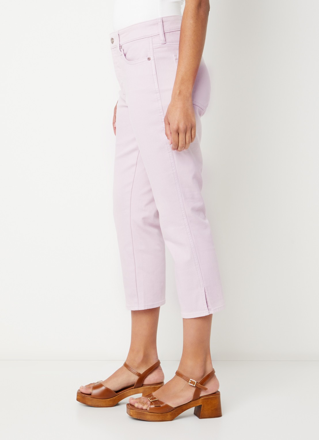 NYDJ Chloe mid waist skinny fit capri broek met gekleurde wassing - detail 3 antraciet