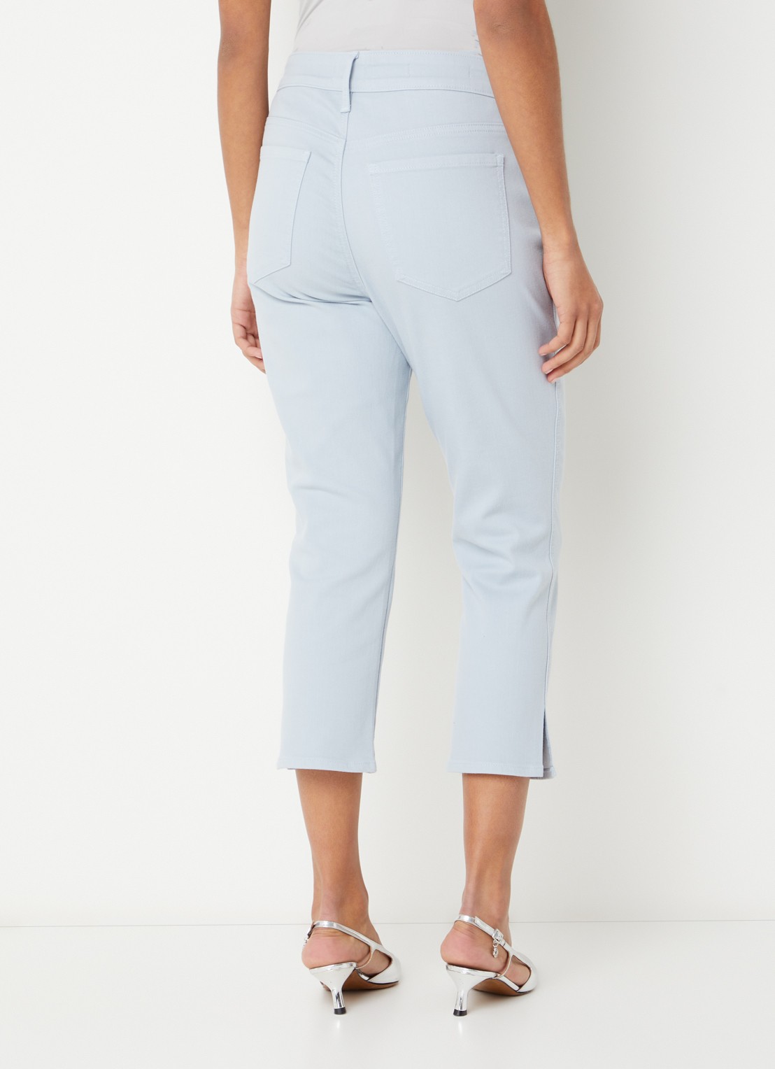 NYDJ Chloe mid waist skinny fit capri broek met gekleurde wassing - achterkant donkerblauw