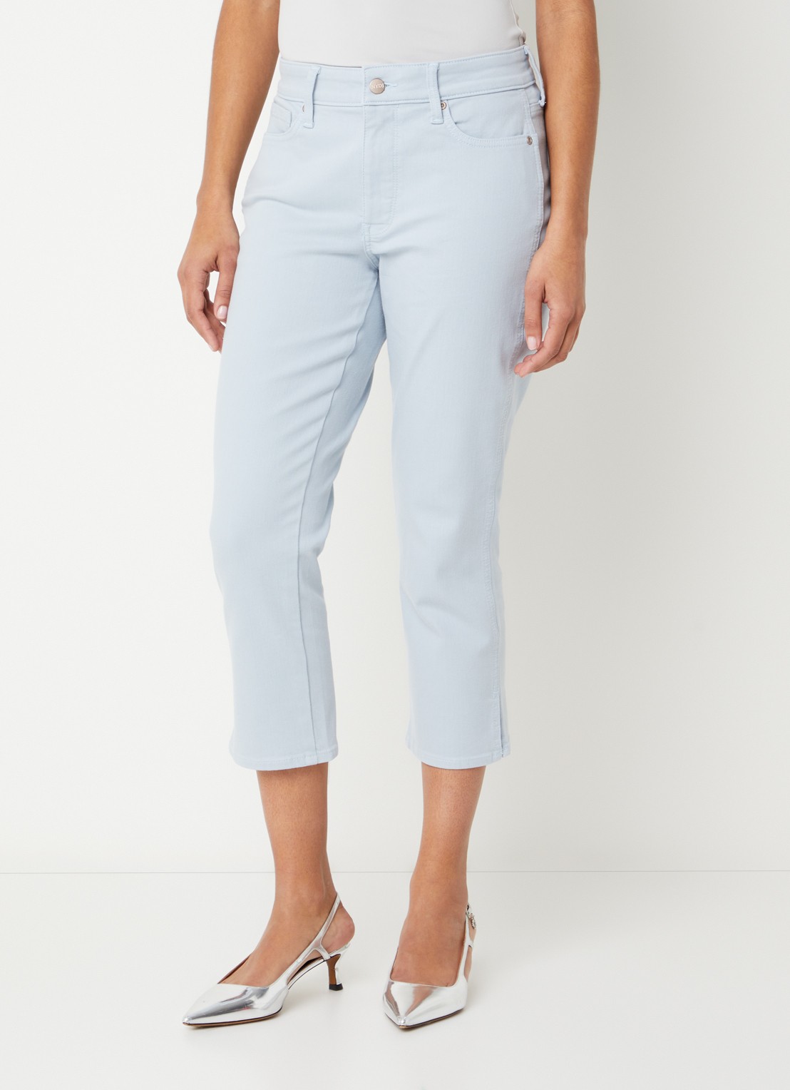 NYDJ Chloe mid waist skinny fit capri broek met gekleurde wassing - detail 4 donkerblauw