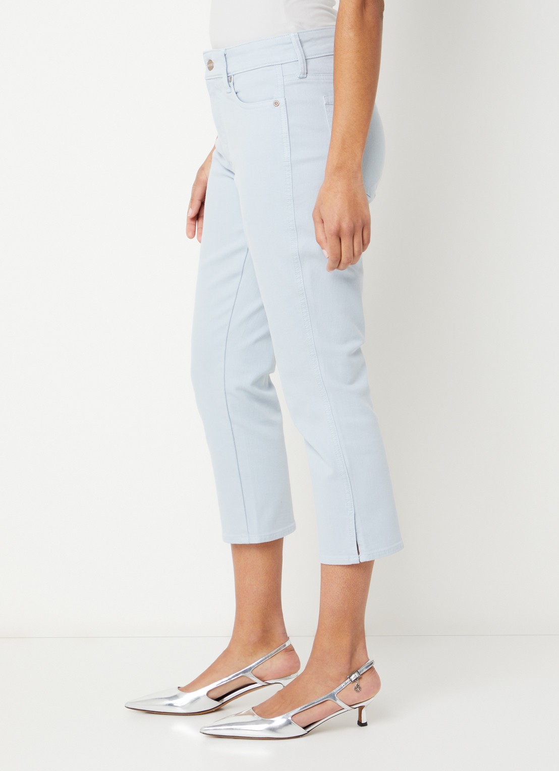 NYDJ Chloe mid waist skinny fit capri broek met gekleurde wassing - detail 5 donkerblauw