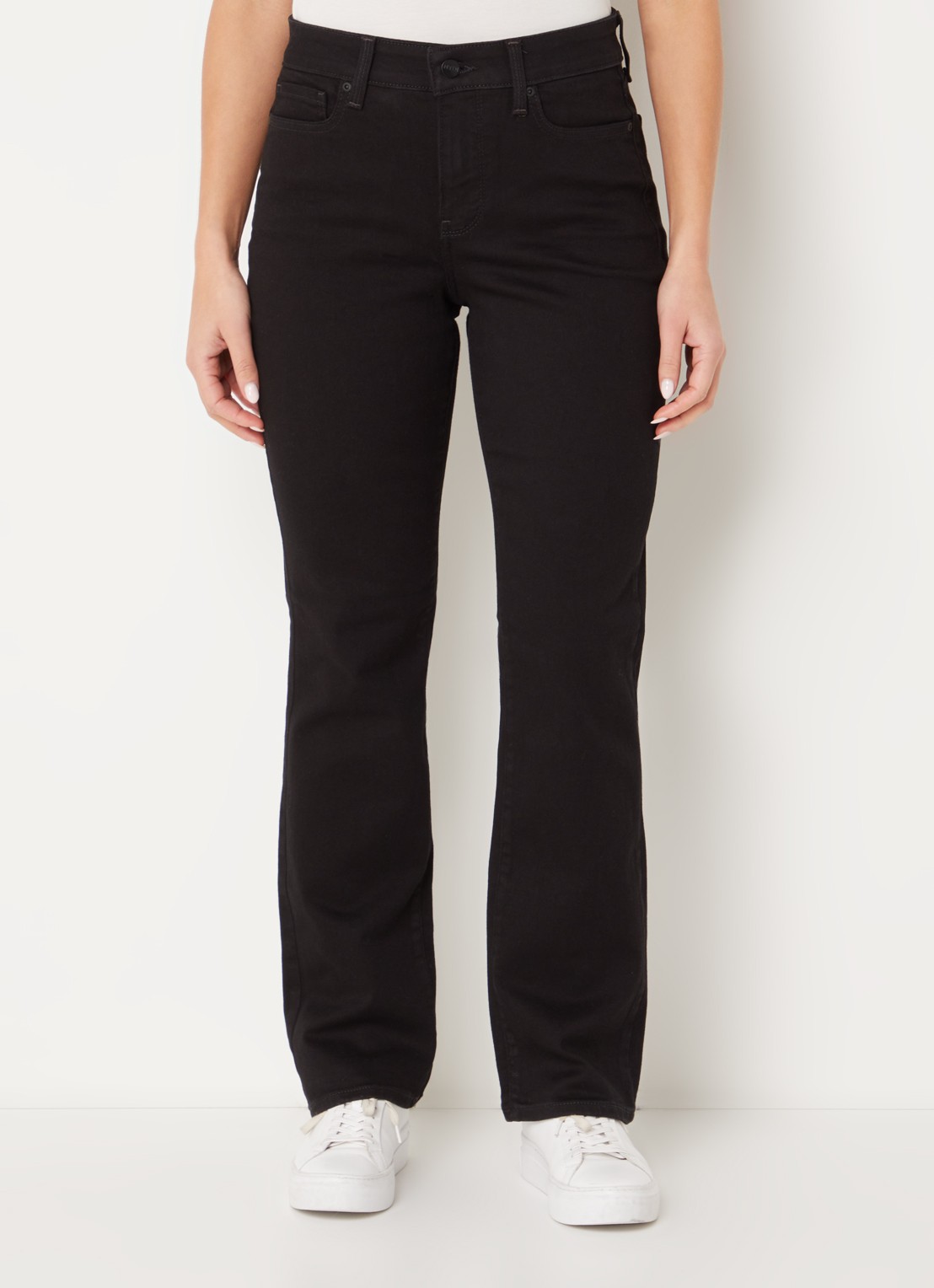 NYDJ Ellison high waist straight leg jeans met gekleurde wassing - detail 2 zwart