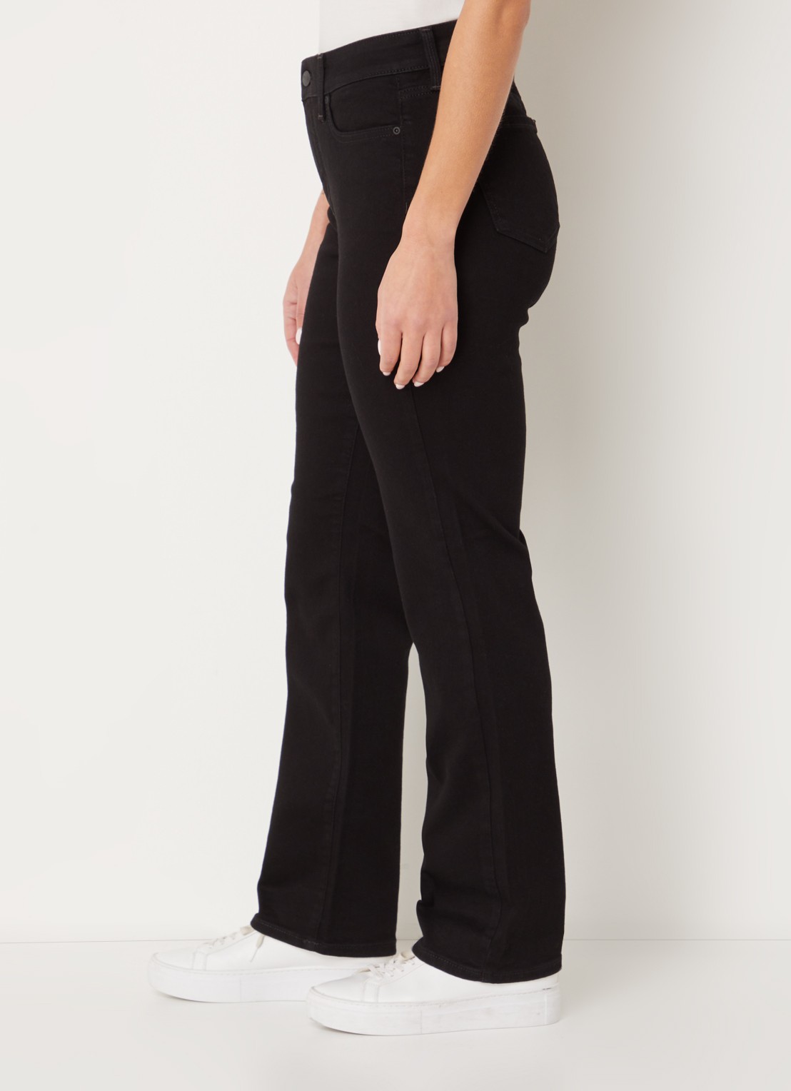 NYDJ Ellison high waist straight leg jeans met gekleurde wassing - detail 3 zwart