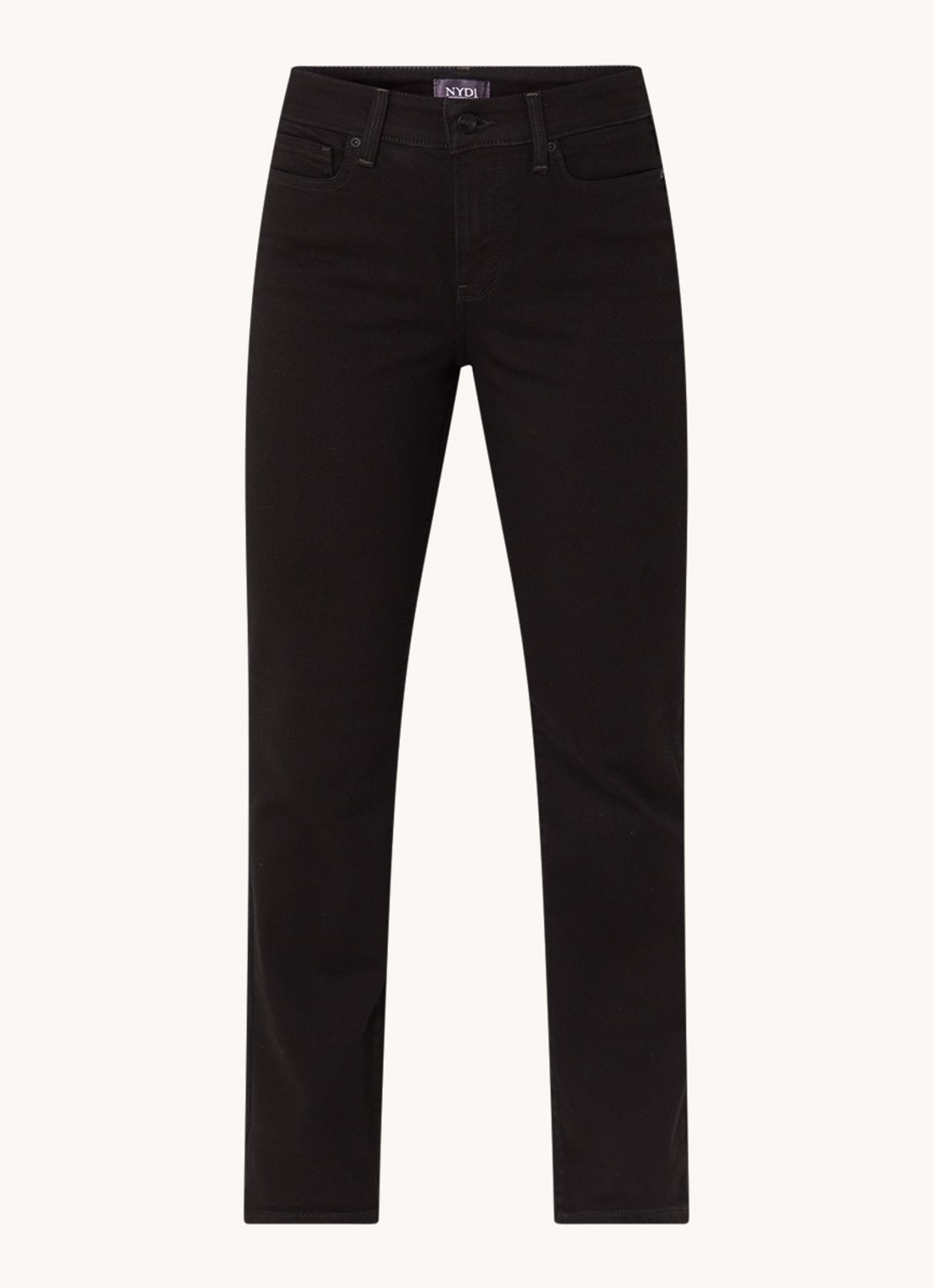 NYDJ Ellison high waist straight leg jeans met gekleurde wassing - voorkant 4 zwart