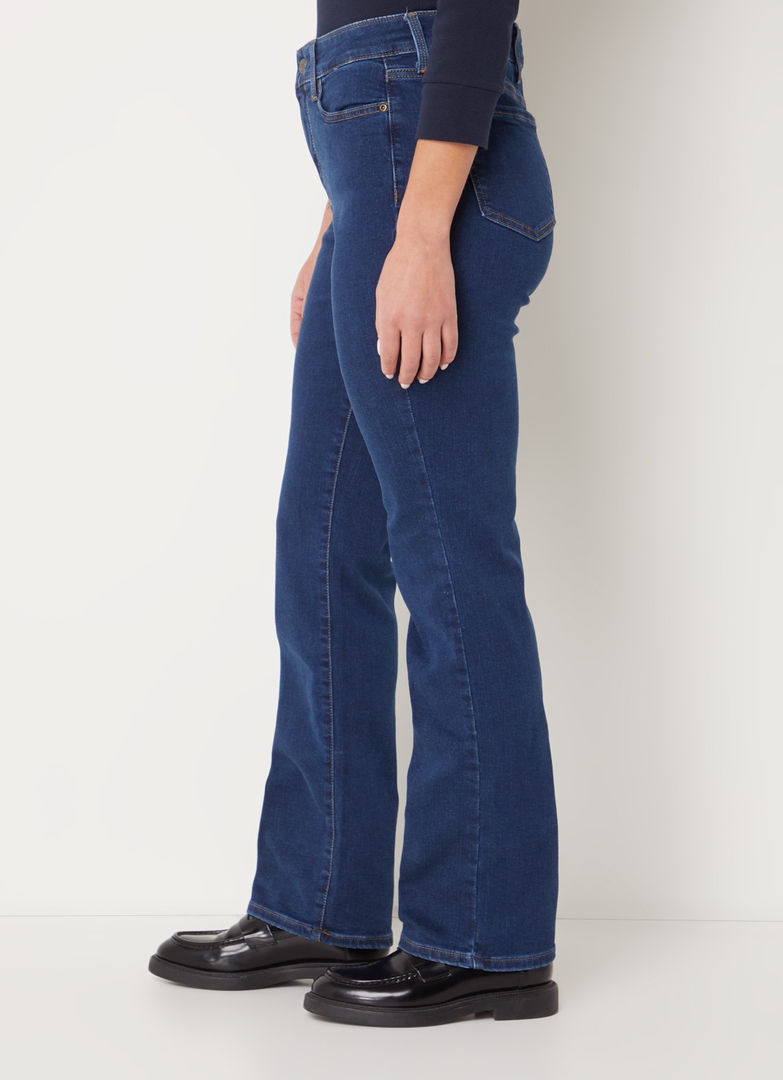NYDJ Ellison high waist straight leg jeans met stretch - detail 5 donkerblauw