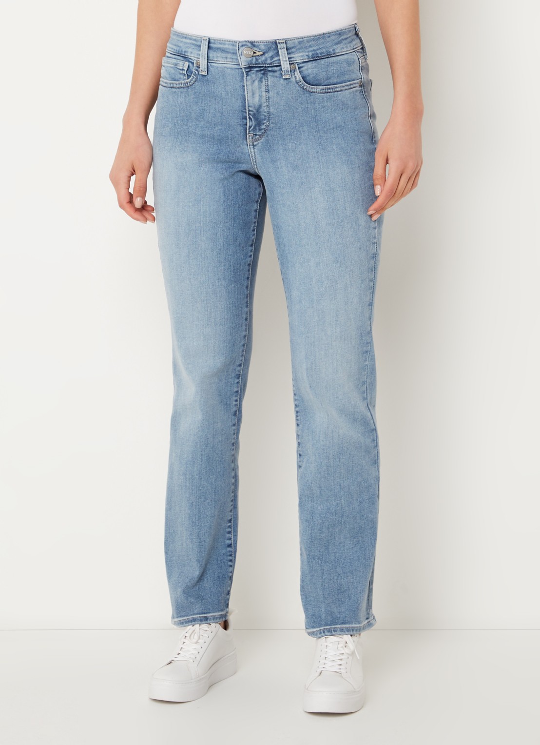 NYDJ Ellison high waist straight leg jeans met stretch - detail 2 lichtblauw