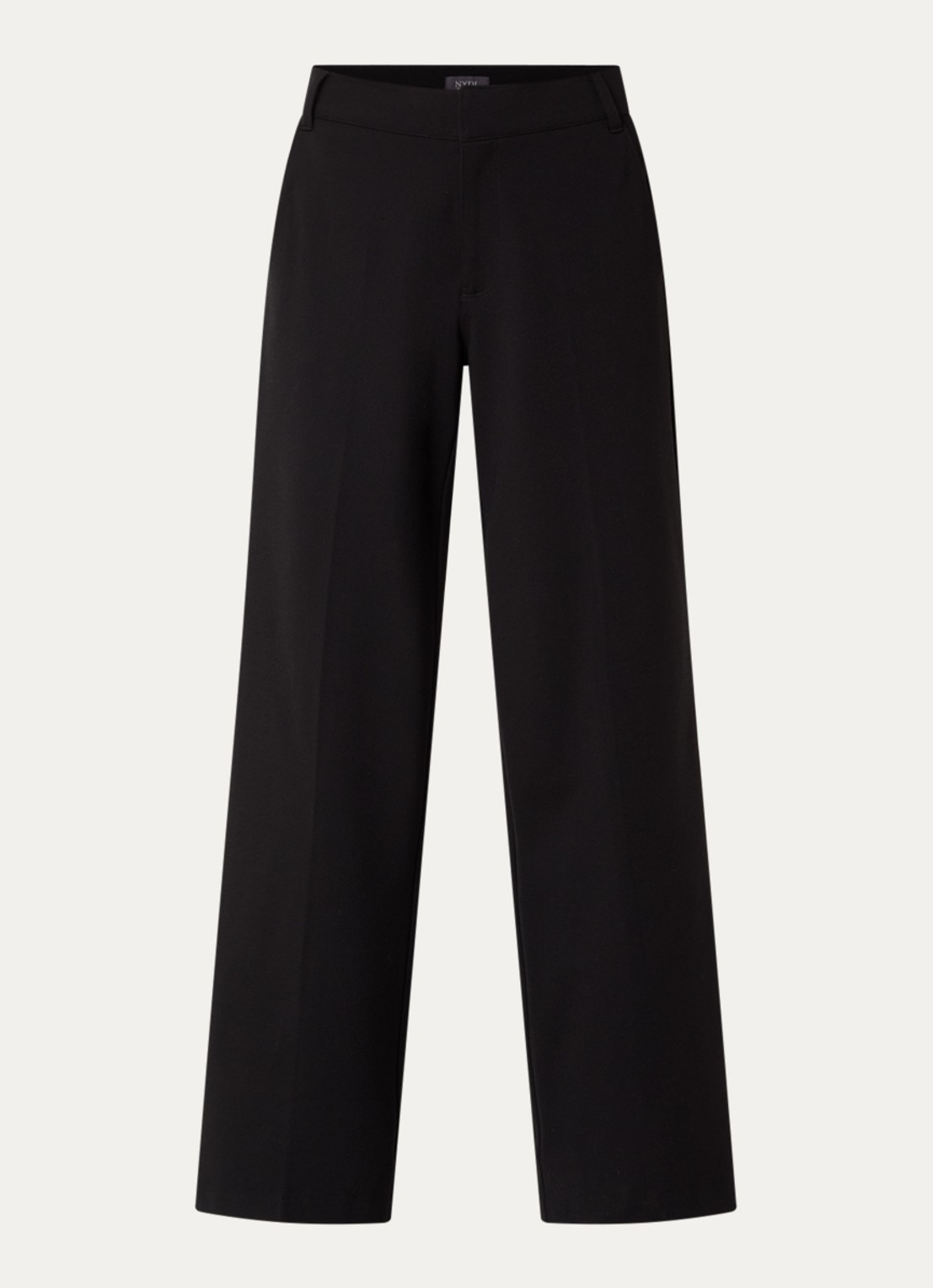 NYDJ Fiona high waist wide fit pantalon met steekzakken - voorkant 3 zwart