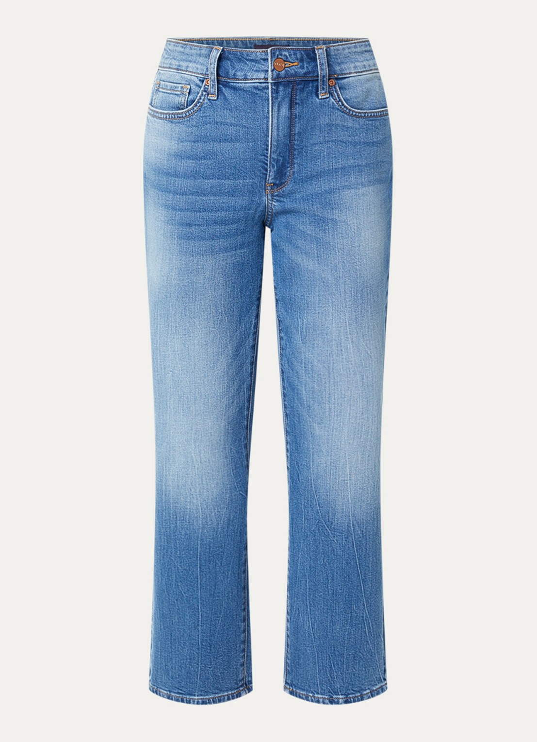 NYDJ Mailyn mid waist straight fit jeans met gekleurde wassing - voorkant 3 indigo