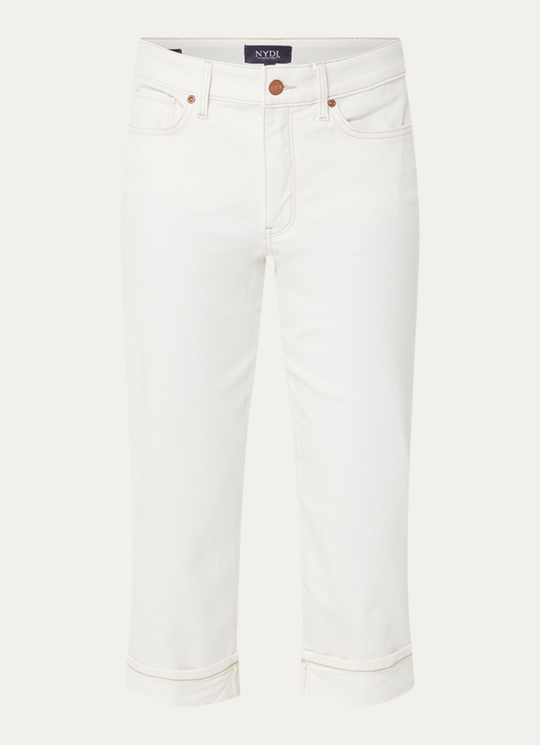 NYDJ Marilyn low waist straight leg jeans met gekleurde wassing - voorkant 4 wit