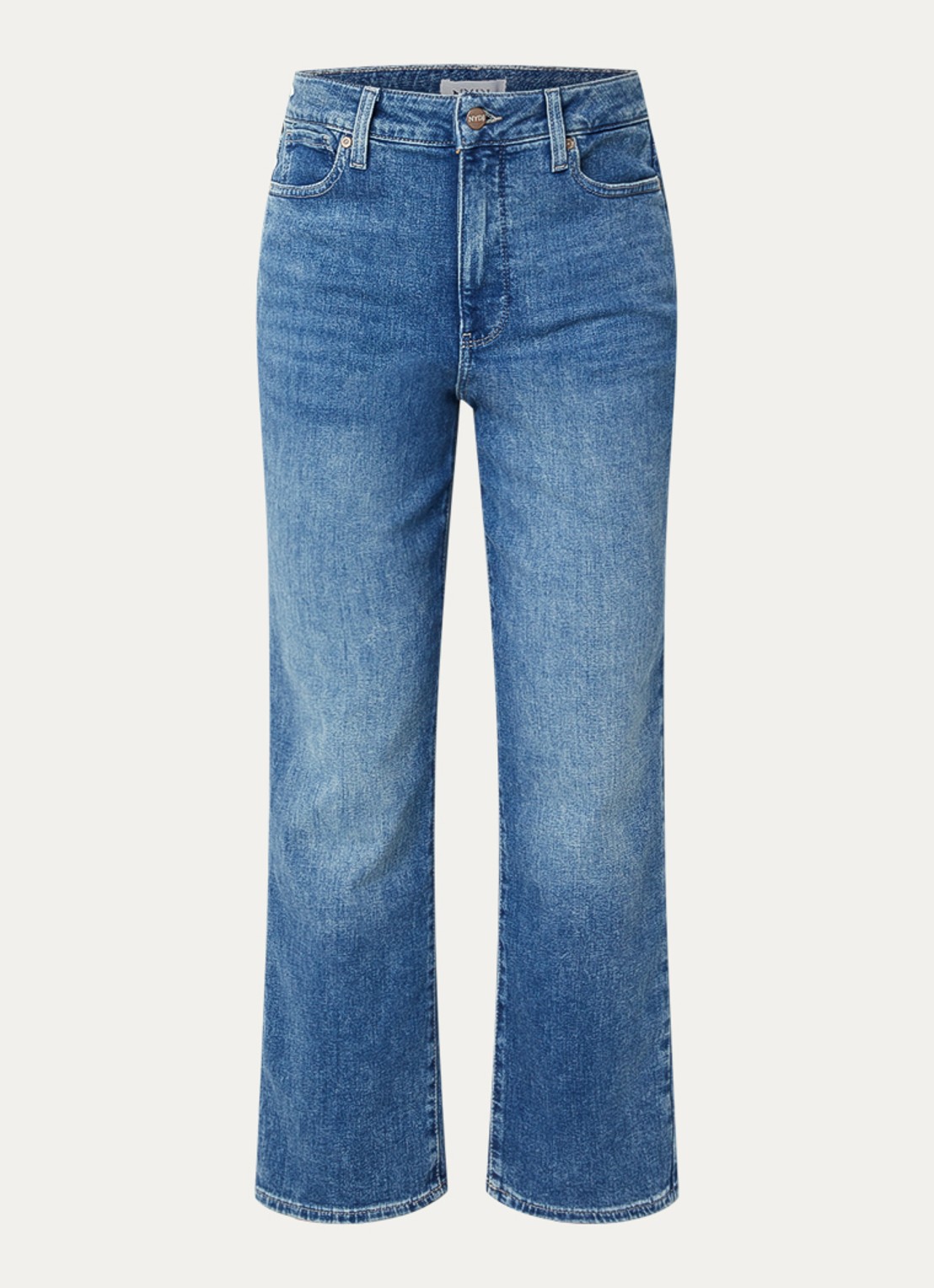 NYDJ Marilyn mid waist slim fit jeans met medium wassing - voorkant 2 indigo