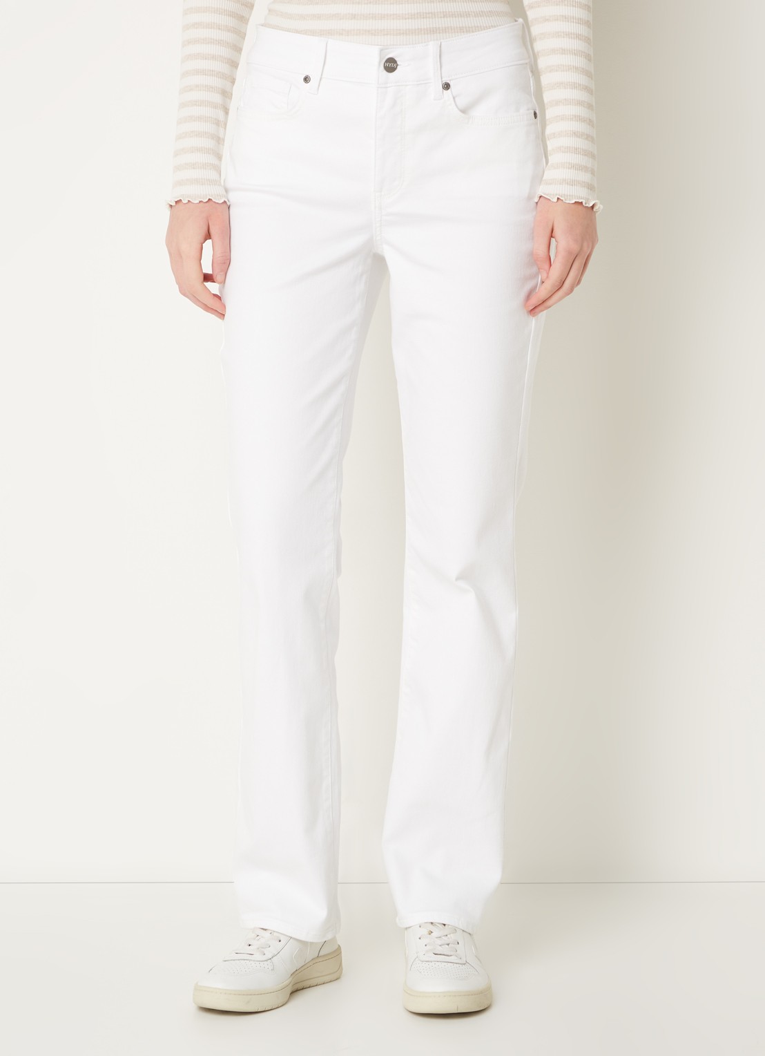 NYDJ Marilyn mid waist straight fit chino met stretch - detail wit