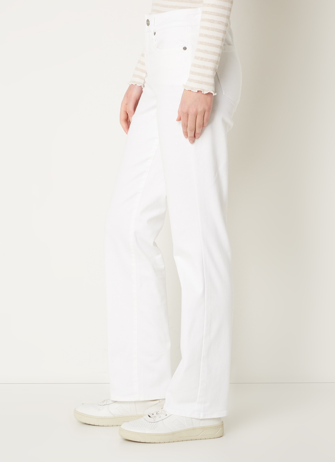 NYDJ Marilyn mid waist straight fit chino met stretch - detail 2 wit