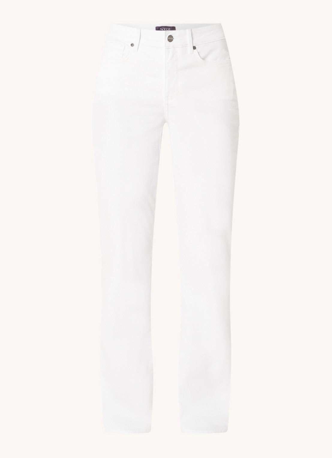 NYDJ Marilyn mid waist straight fit chino met stretch - voorkant 4 wit