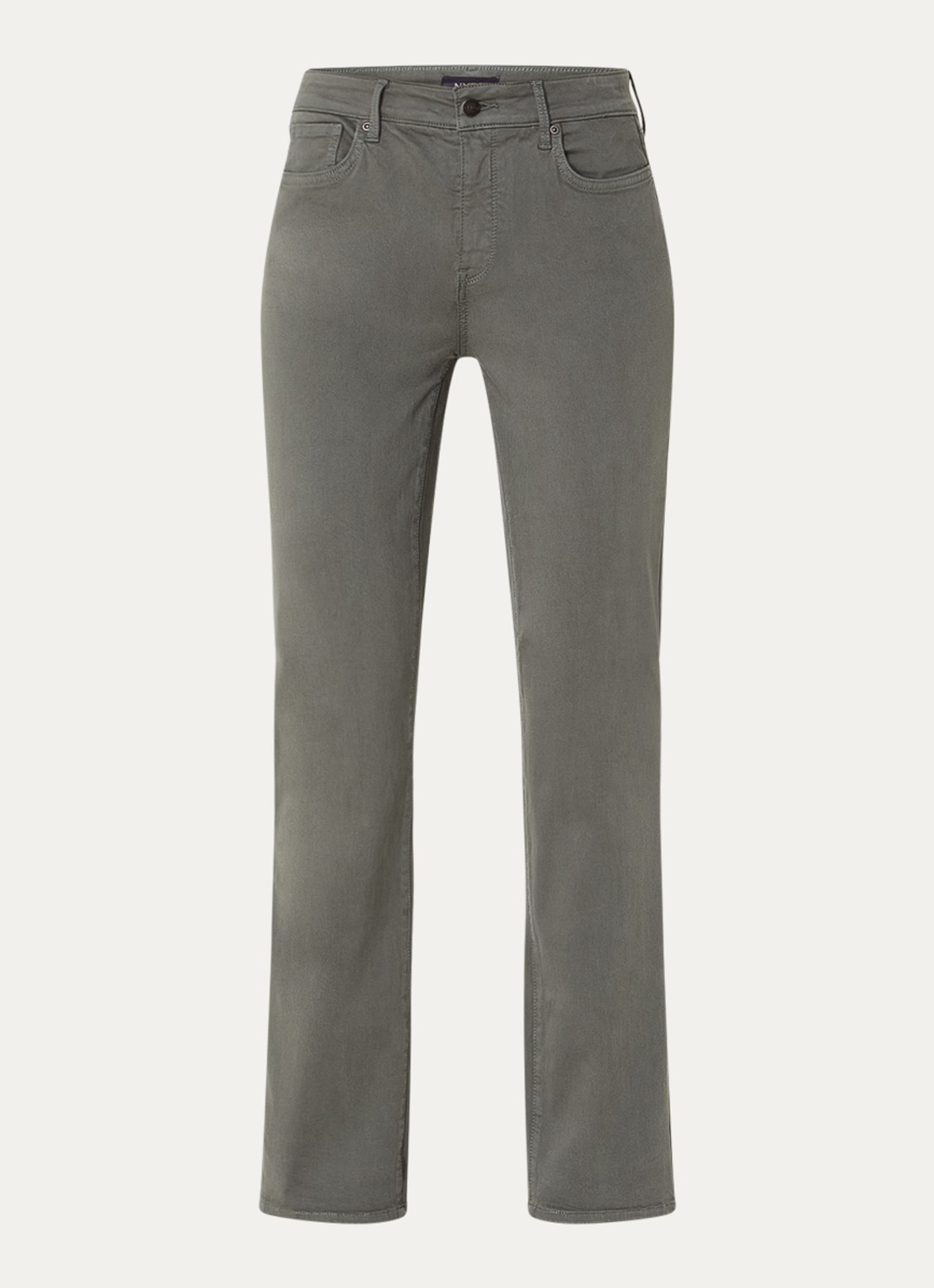 NYDJ Marilyn mid waist straight fit chino met stretch - voorkant 3 olijfgroen