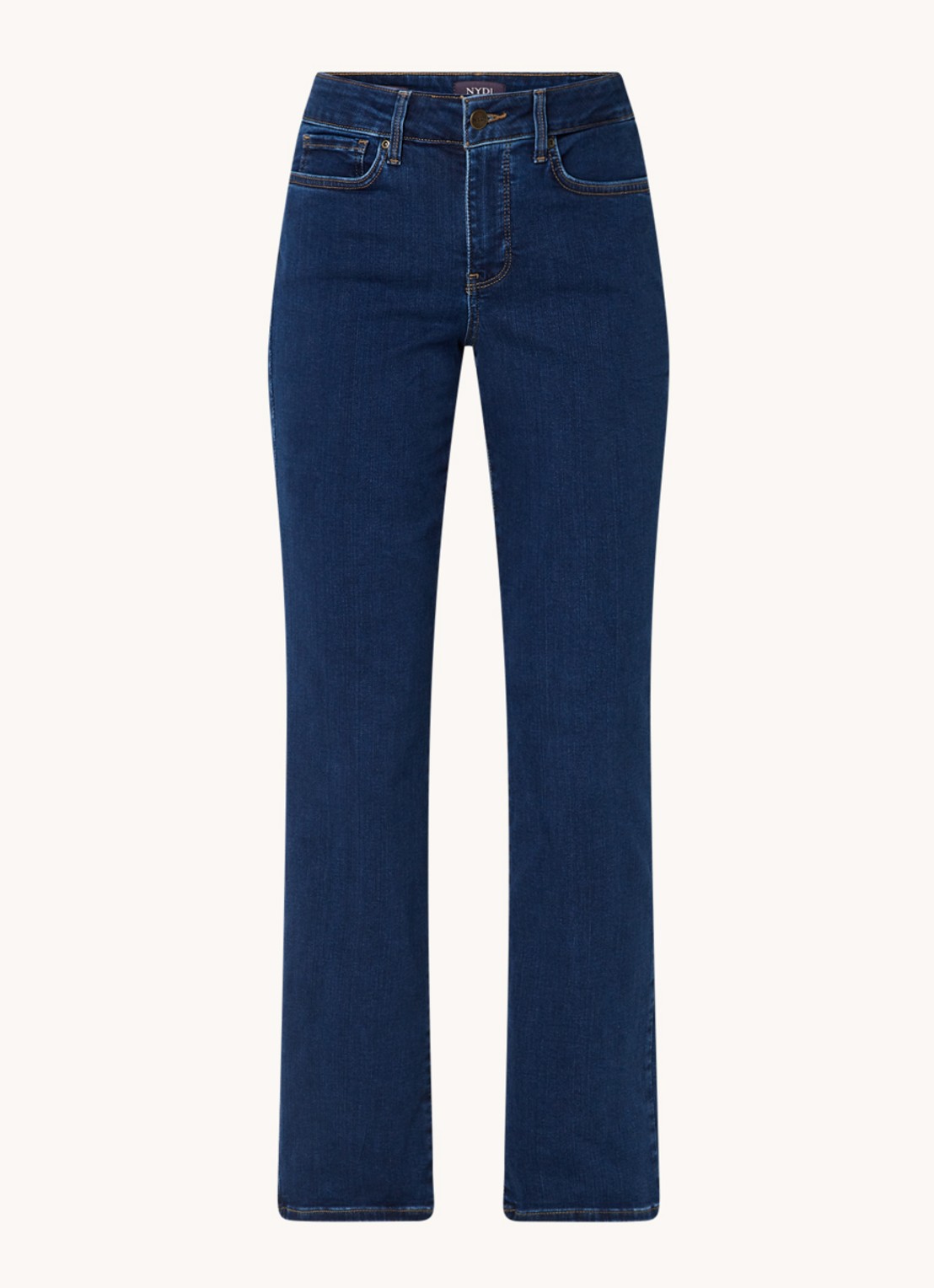 NYDJ Marilyn mid waist straight leg jeans met donkere wassing - voorkant 2 indigo