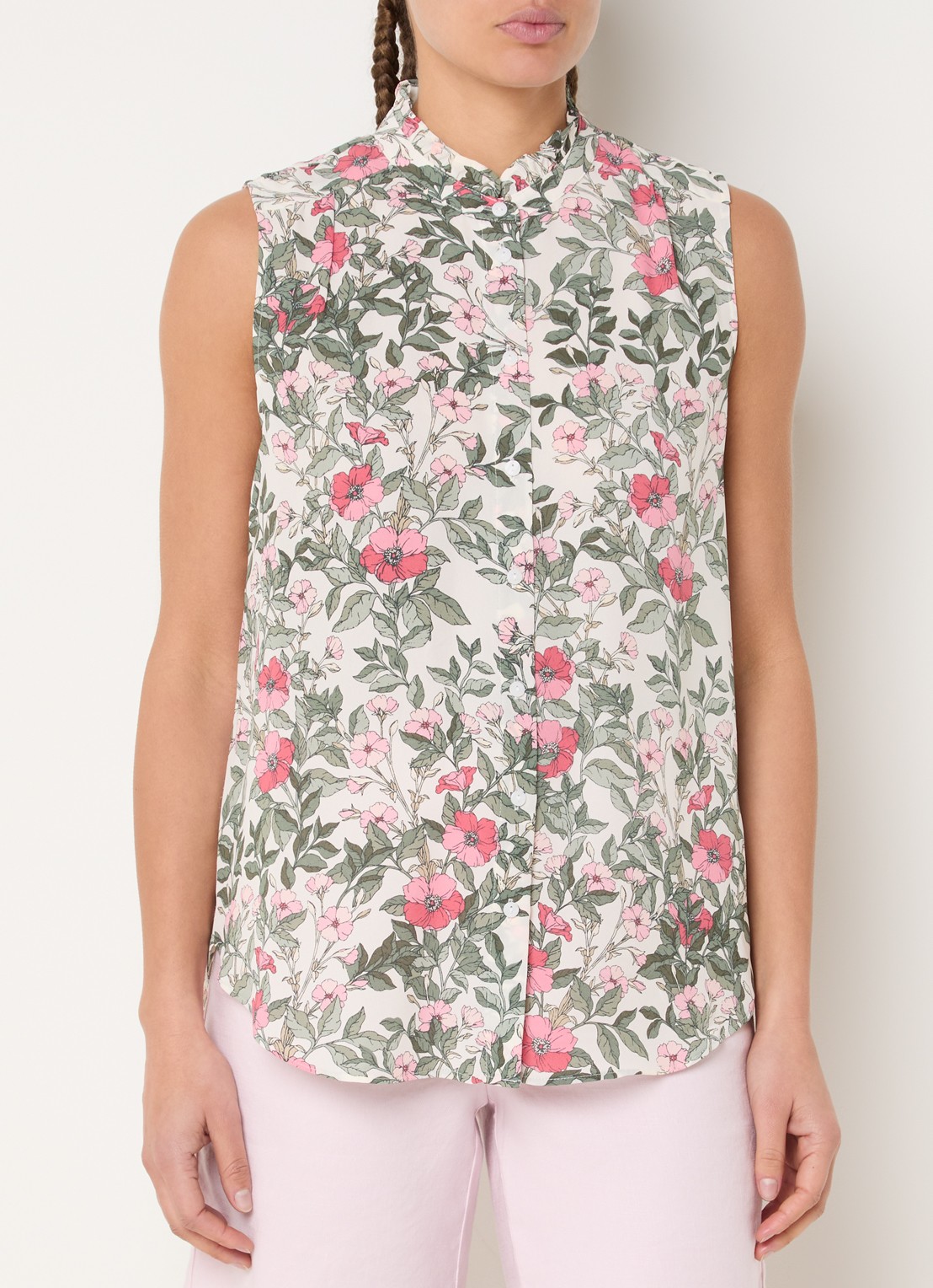 NYDJ Mouwloze blouse met bloemenprint - detail 4 geel