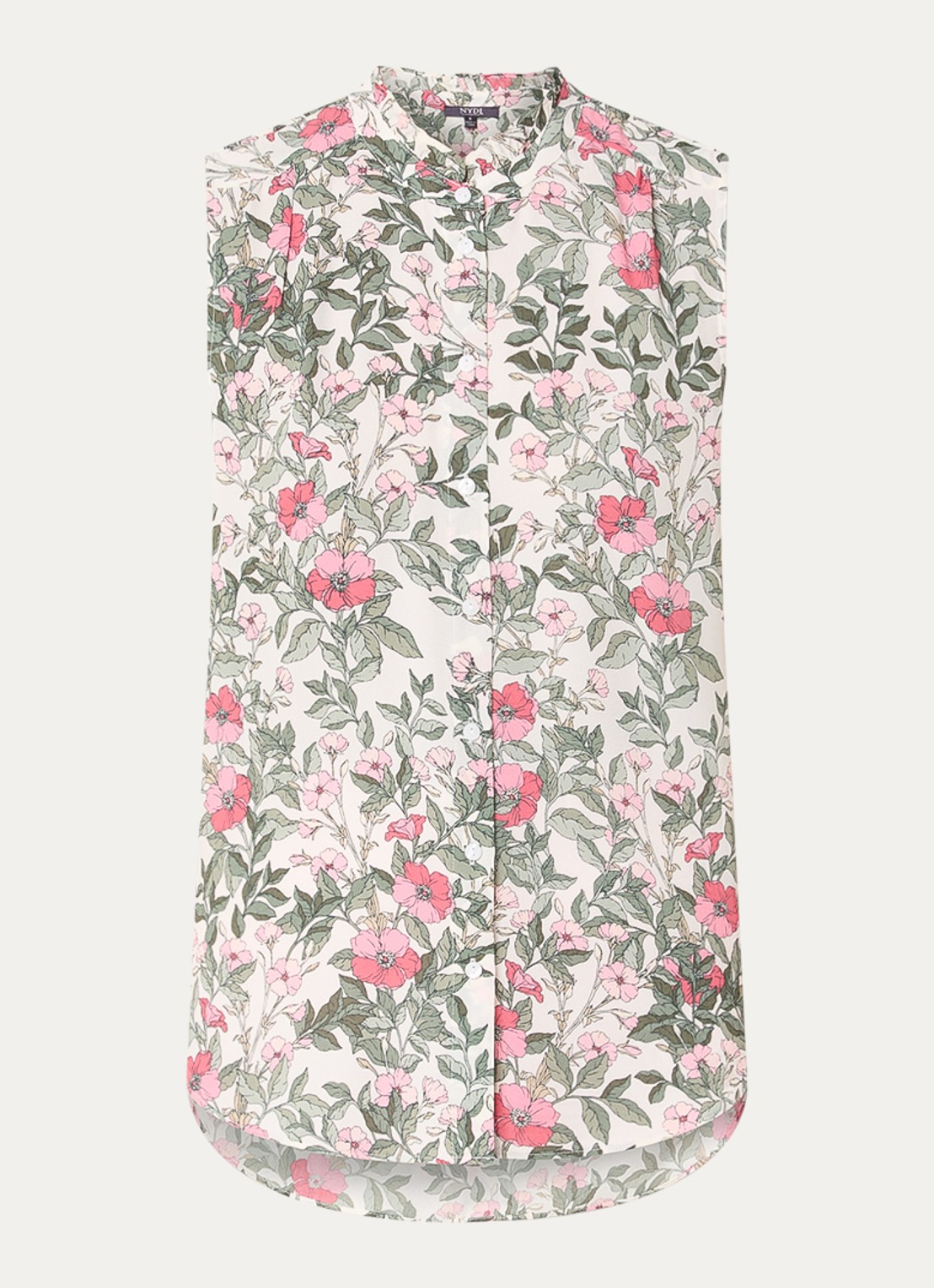 NYDJ Mouwloze blouse met bloemenprint - voorkant 2 geel