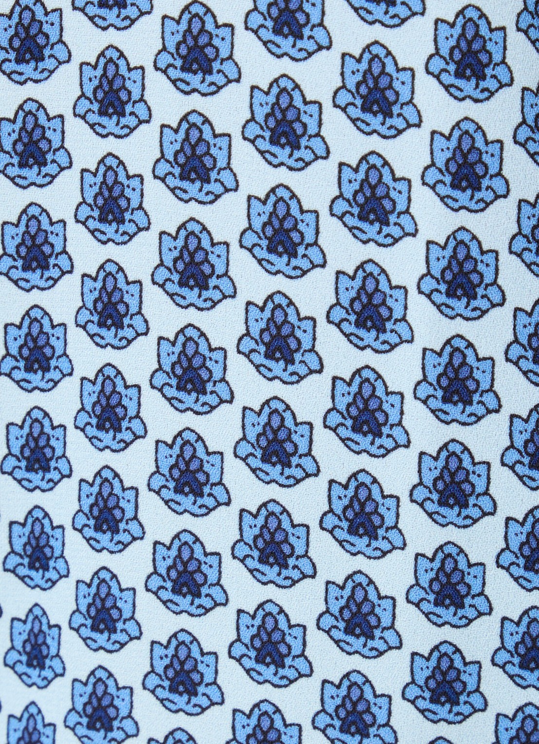NYDJ Pintuck blouse met V-hals en print - detail 2 petrol