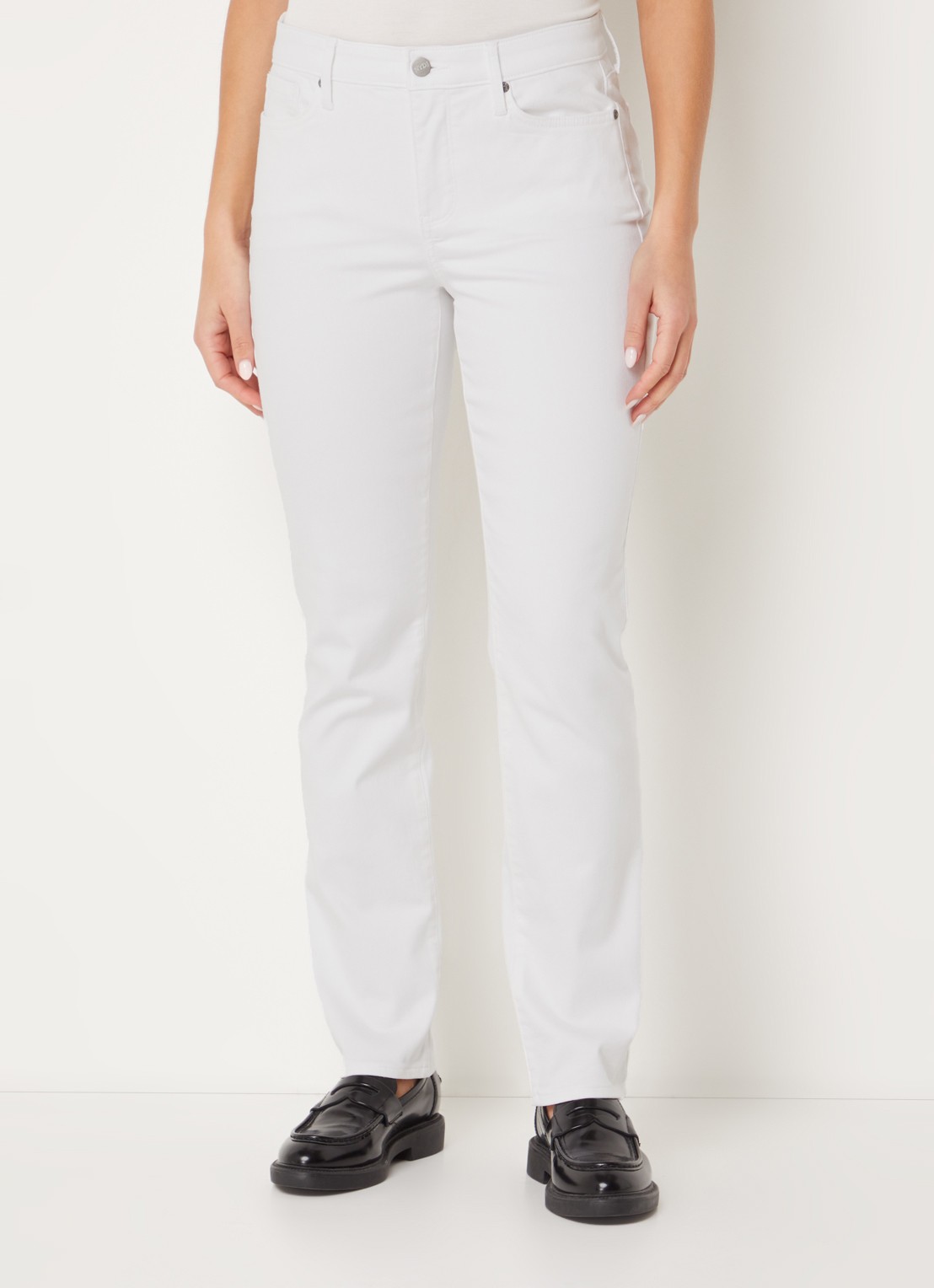 NYDJ Sheri mid waist slim fit jeans met gekleurde wassing - detail 2 wit
