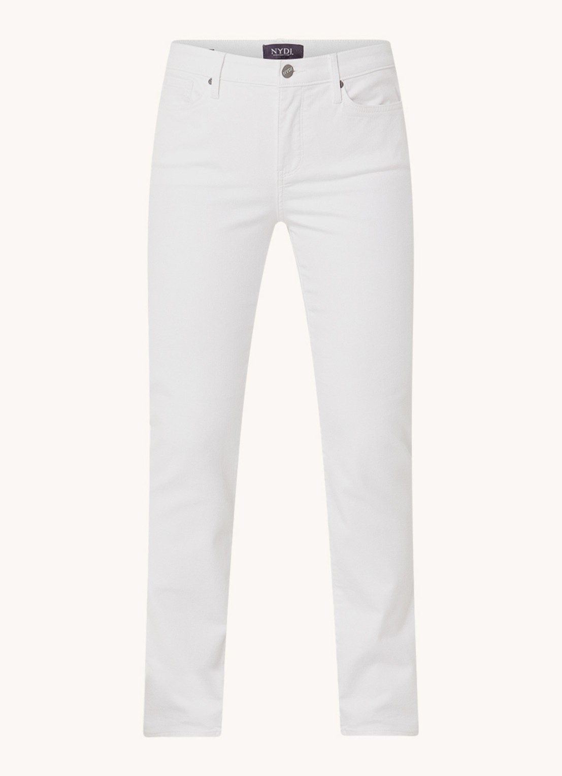 NYDJ Sheri mid waist slim fit jeans met gekleurde wassing - voorkant 4 wit