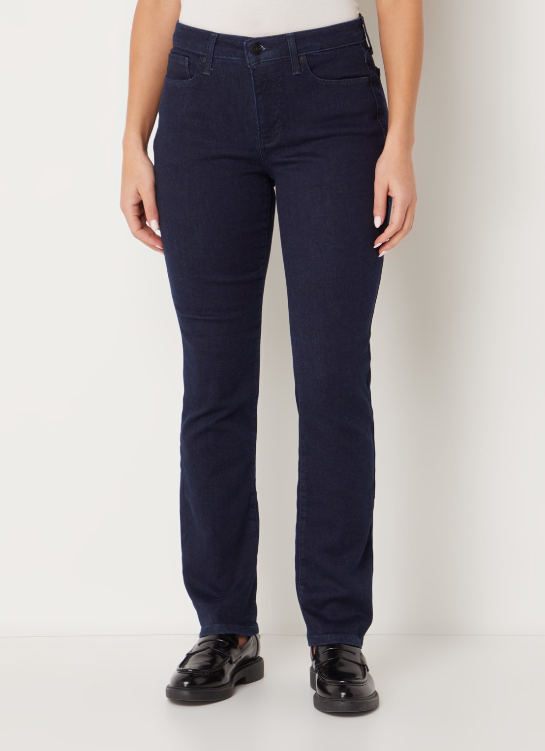 NYDJ Sheri mid waist slim fit jeans met stretch - detail 4 donkerblauw