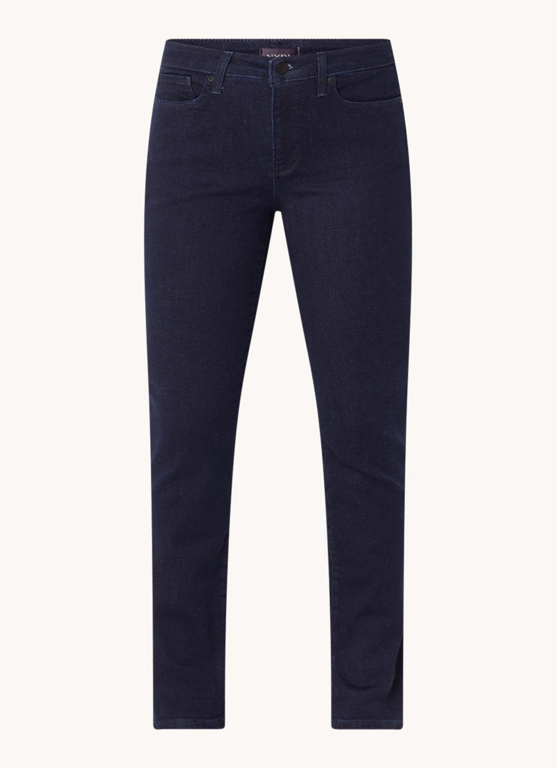 NYDJ Sheri mid waist slim fit jeans met stretch - voorkant donkerblauw