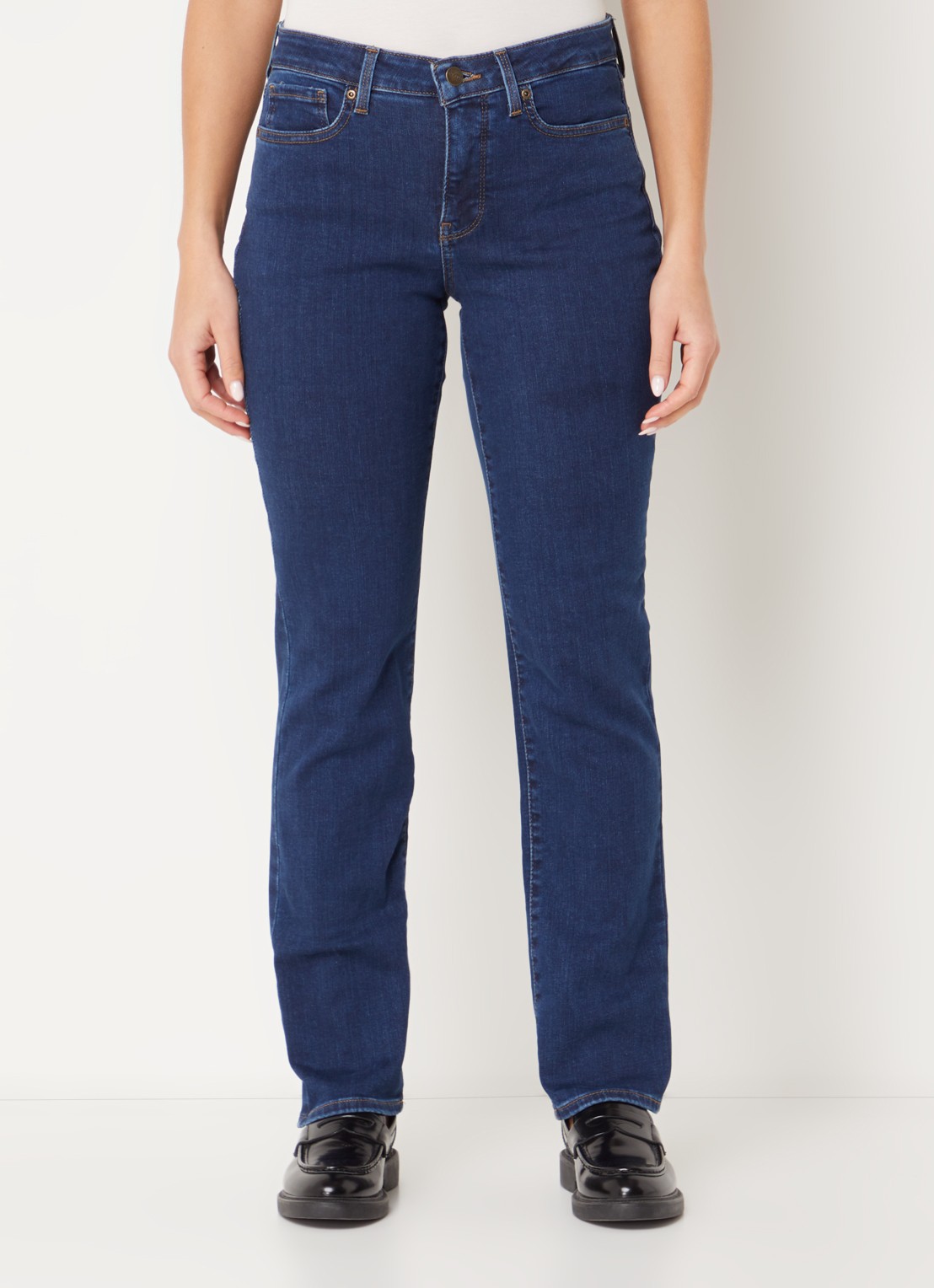 NYDJ Sheri mid waist slim fit jeans met stretch - detail 3 middenblauw