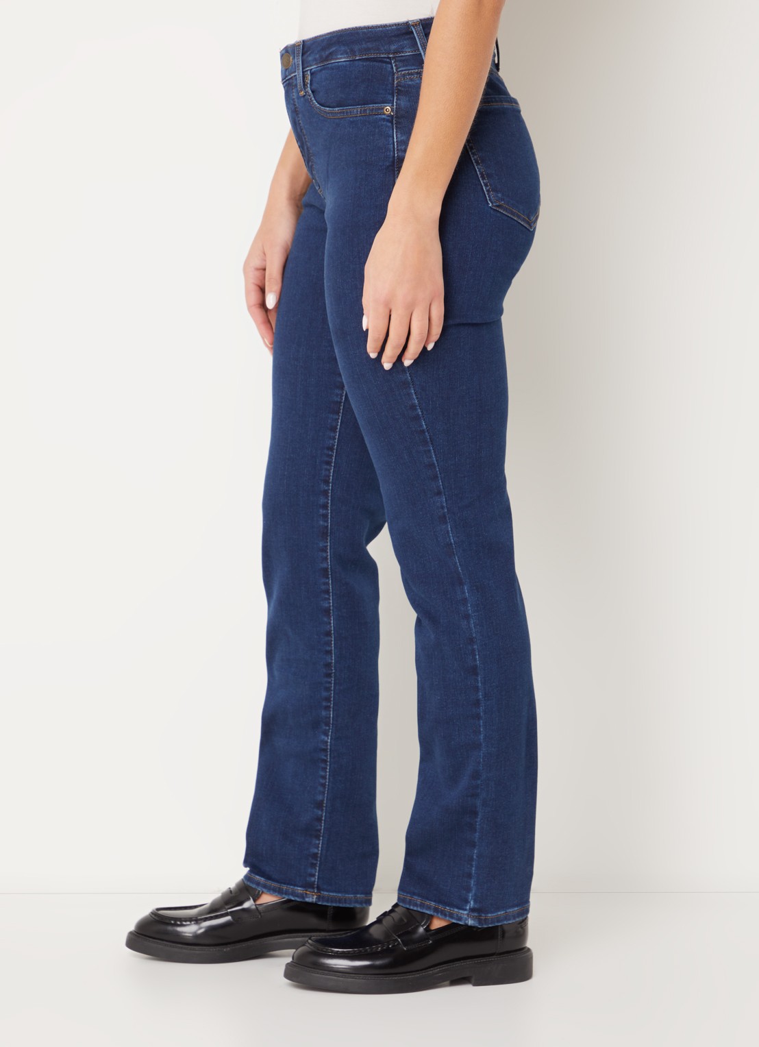 NYDJ Sheri mid waist slim fit jeans met stretch - detail 4 middenblauw